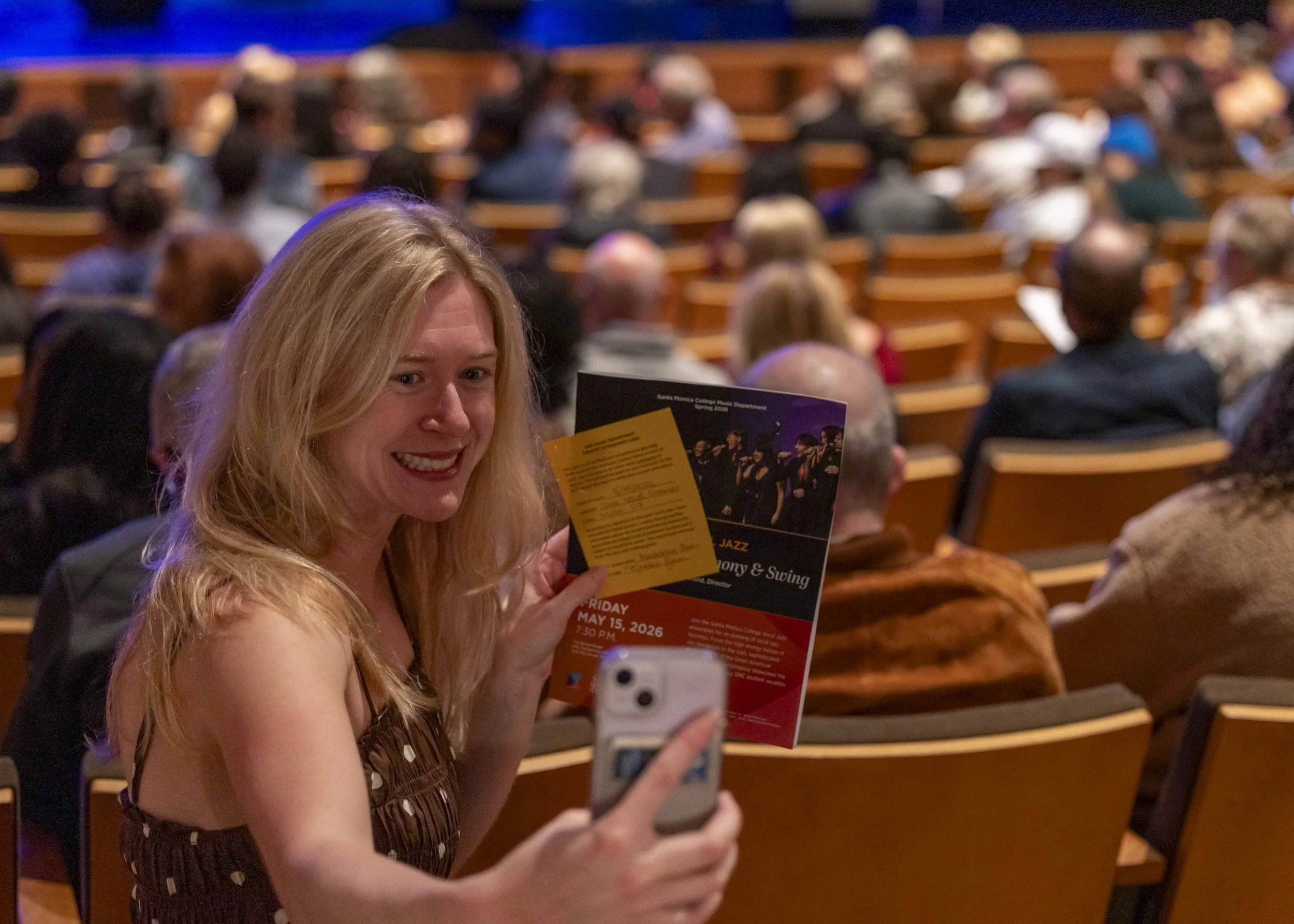  Santa Monica College student Madeleine Baier during the Vocal Jazz ensembles at  Broad Stage, Santa Monica College Performing Arts Center, in Santa Monica, Calif., on Friday, May 15, 2026.(Masie Najafi | The Corsair) 