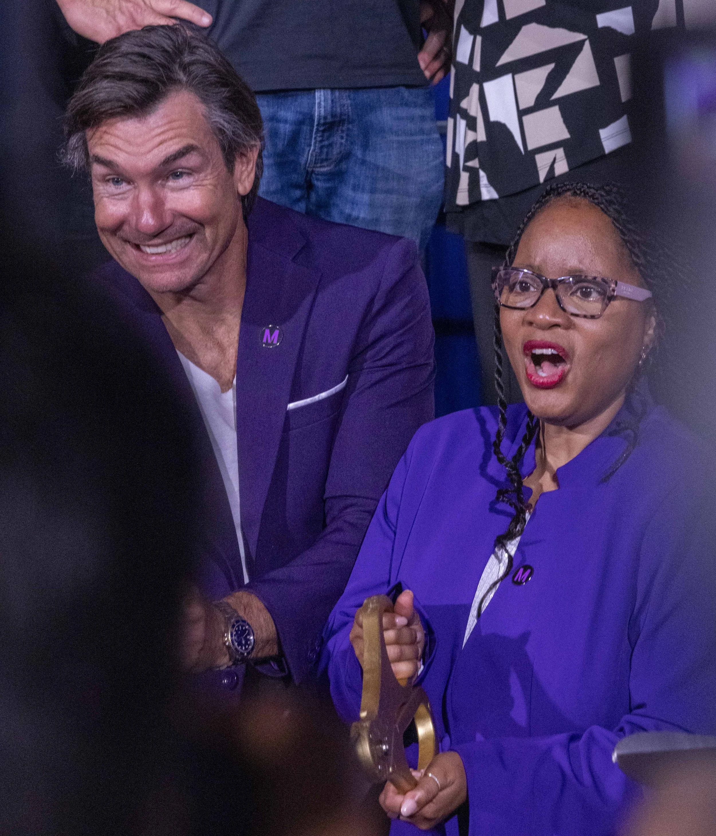  Actor Jerry O’Connell(L) and former state Senator Lola Cuevas(R) at the ribbon-cutting ceremony of the new LA Metro station located at Wilshire/ Fairfax on Friday, May 8th, 2026. O’ Connell hosted the ceremony and said “The D line really represents 