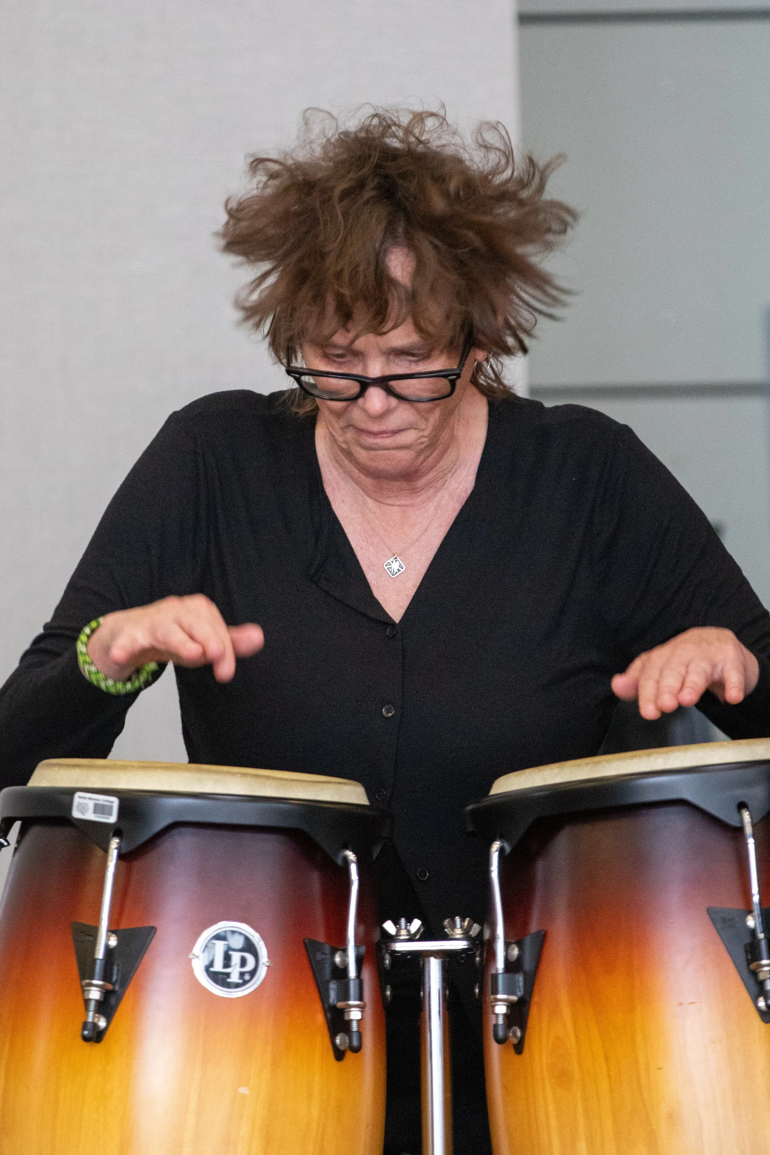  Santa Monica College student Wyn Wilson plays the drum during the SMC Percussion Ensemble concert at the Santa Monica College Performing Arts Center. The show consists of various types of percussion under the direction of Megumi Smith. (Kantapong Wo