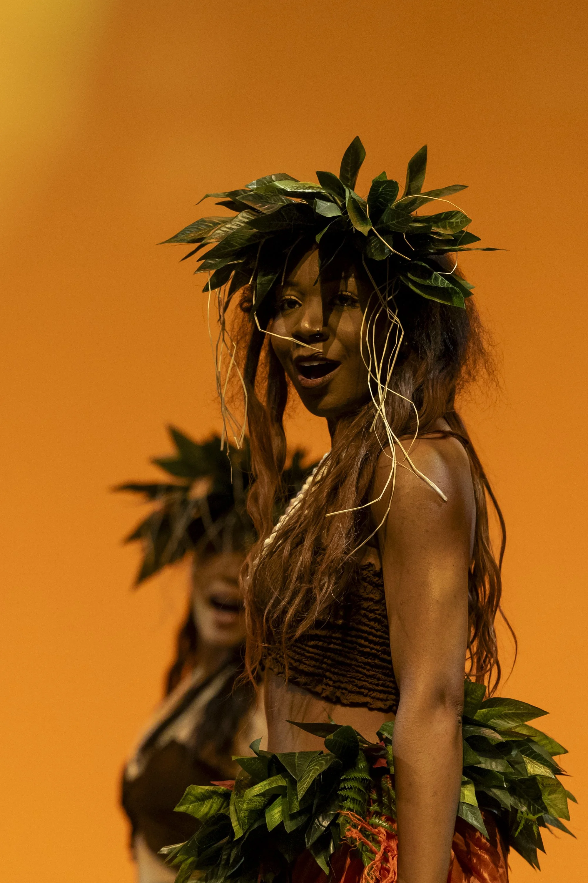  Santa Monica College (SMC) World Dance Company dancer Jamie 'Nova" Rush performs in a Hawaiian/Tahitian performance called ‘Höküle’a – The Double-hulled Canoe ‘, choreographed by Keali’i Ceballos, during a dress rehearsal for the upcoming show ‘Glob