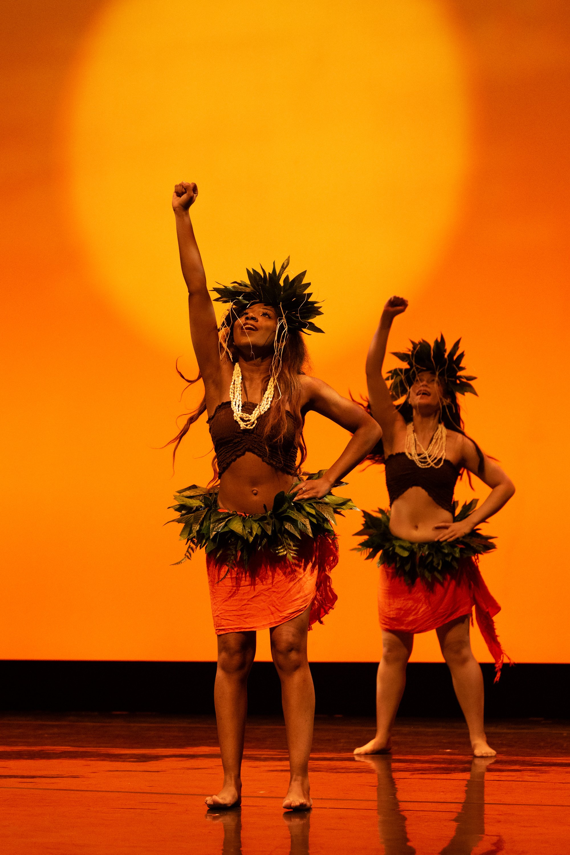  Santa Monica College (SMC) dancers perform the Hobule’a dance “The Double-Hulled Canoe” choreographed by Keali’i Ceballos, during the Global Motion, Dance Company dress rehearsal at The Broad Stage at Santa Monica College’s Performing Arts Center, S