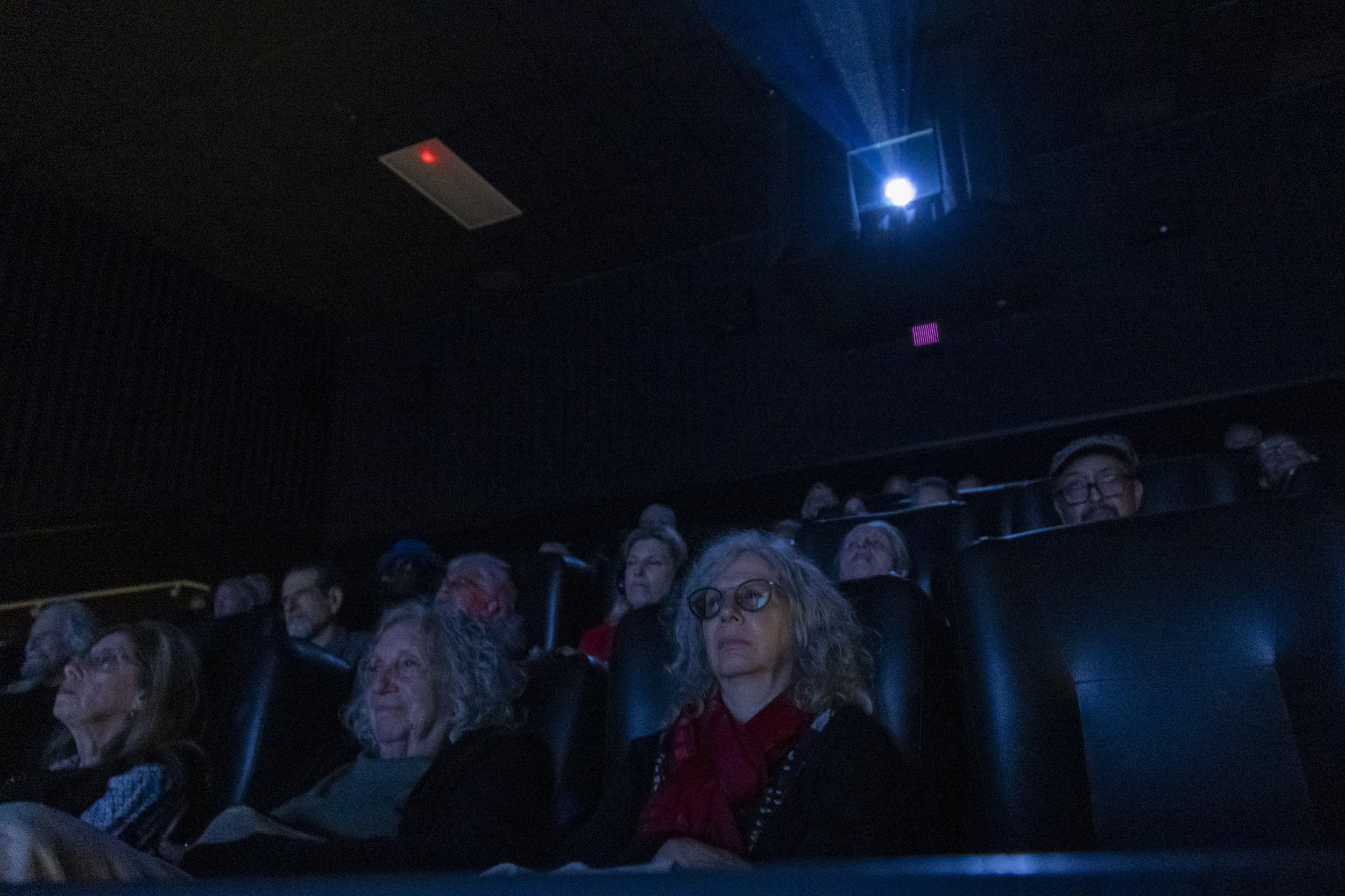  Moviegoers attend the Los Angeles showing of the documentary film "Big Mama Thornton" at the Laemmle Royal Theatre, Thursday, May 14, 2026. The film honors the blues singer and original performer of "Hound Dog", made popular by Elvis Presley, Willie