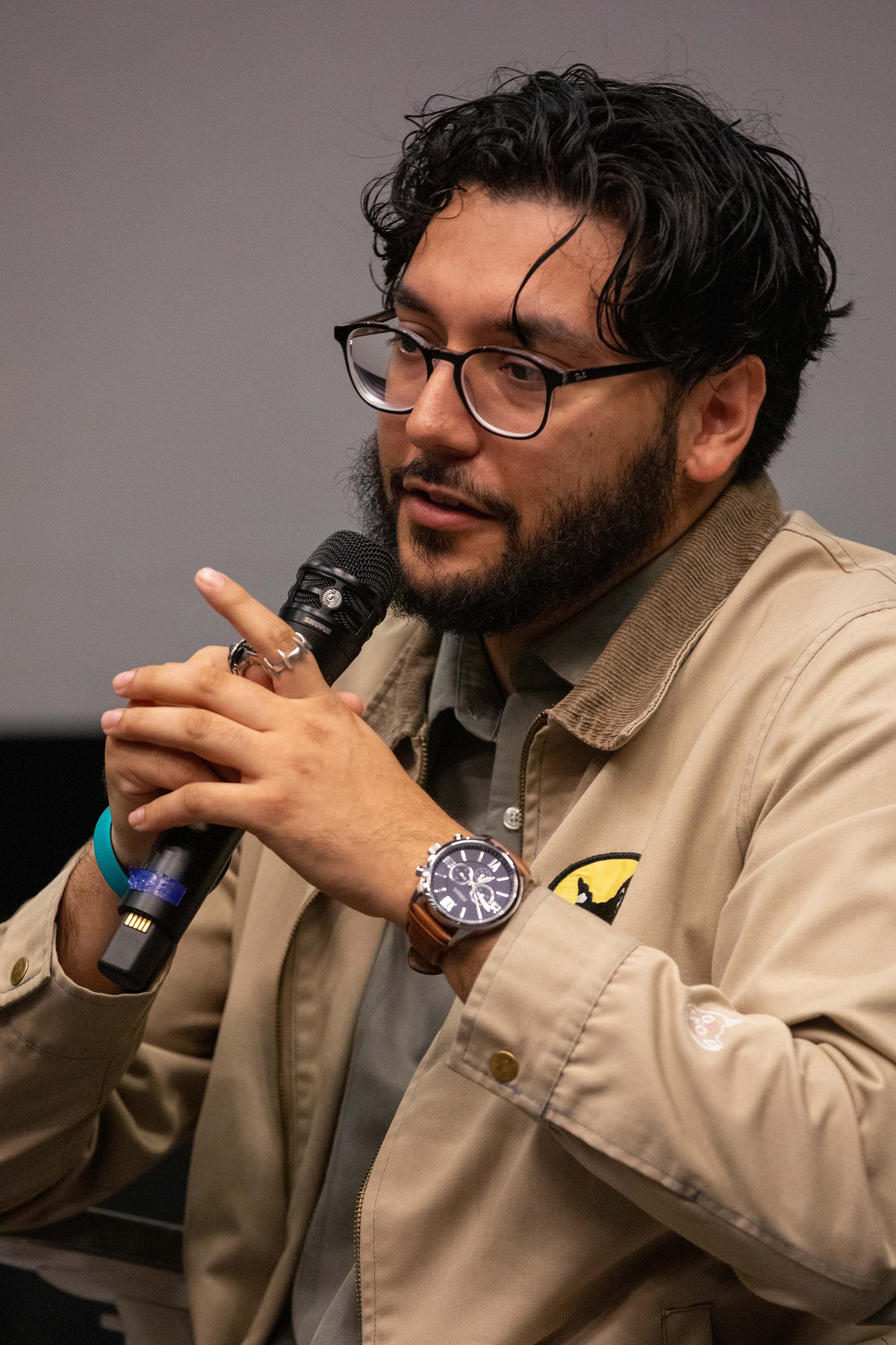  Andrew Sanchez, the director and writer, answers questions during the Q&A following a screening of the comedy documentary ROB on Friday, May 30, 2026, at the Santa Monica College Center for Media & Design in Santa Monica. (Kantapong Wongjirasawad | 