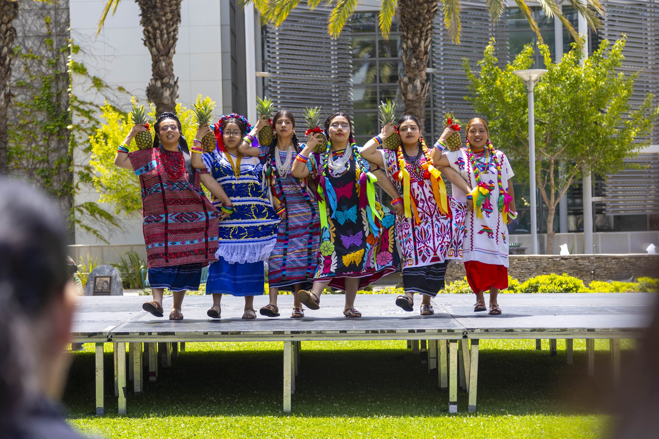  Oaxacans at Santa Monica College (SMC) members dancing “Flor de Piña” during the Guelaguetza with live Banda (band) at the Main Quad, SMC, Santa Monica, Calif, on Thursday, May 28, 2026. The Guelaguetza is a traditional celebration held in the state