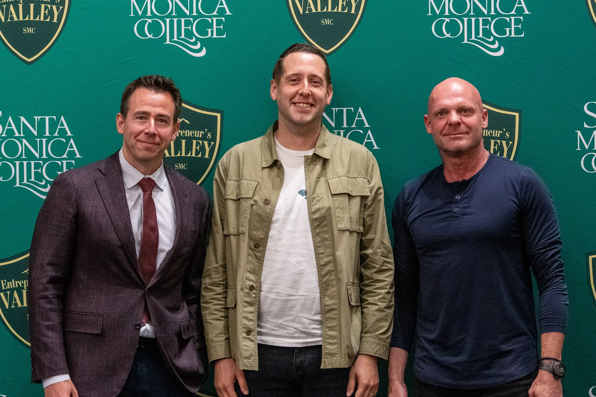  (L-R) SMC Shark's Valley judges, Lyon Kassab, Dan Eidell, & Tony Giordano during the Shark's Valley event held at the Oreientation Hall, Student Education Center in Santa Monica, Calif. on May 28, 2026. (Karina Custodio | The Corsair) 