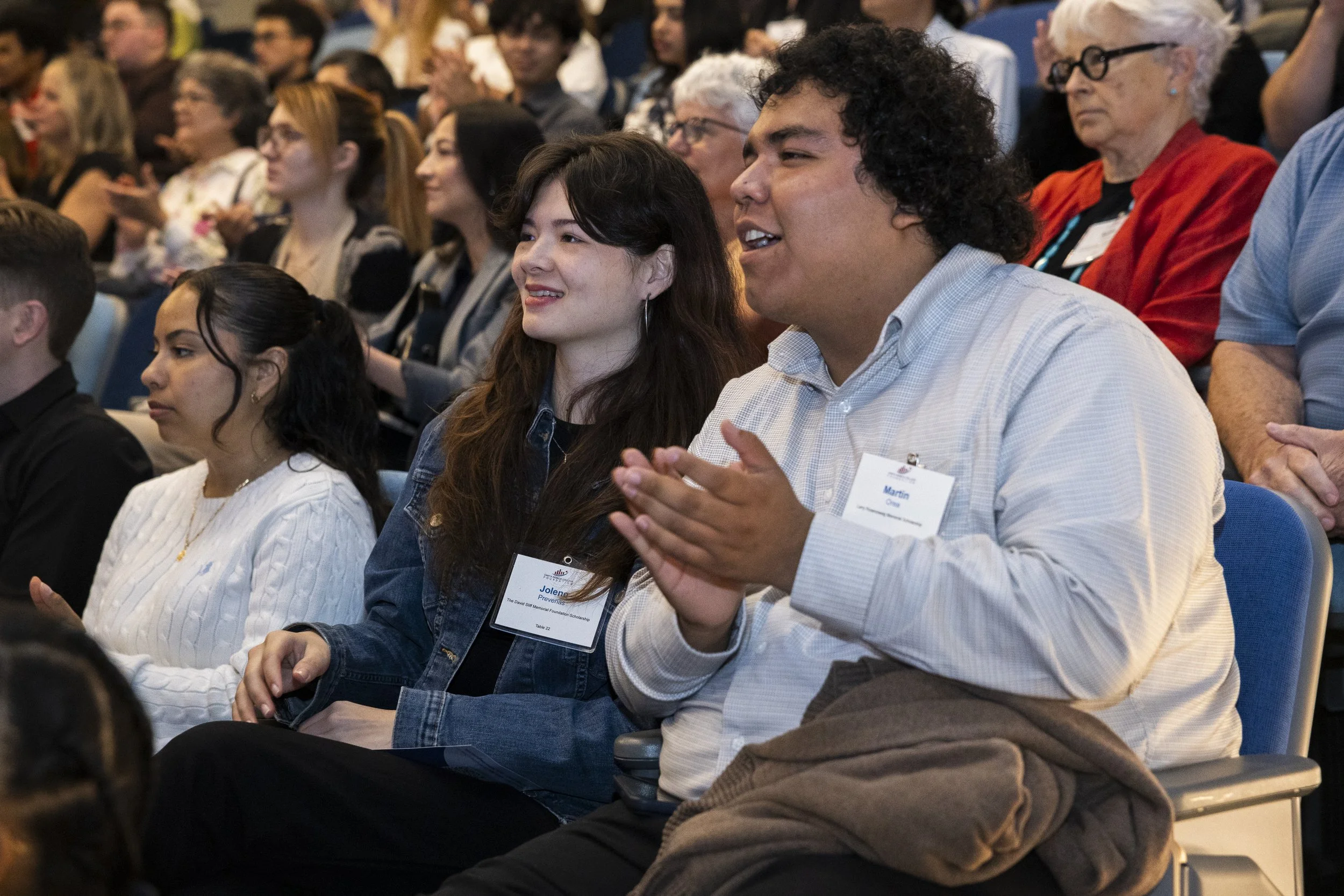  Santa Monica College students Jolene Prevenas (L) and Martin Orea (R) attend the college’s scholarship and donor recognition event inside the Student Services Center in Santa Monica, Calif., on Friday, June 12, 2026. (Kayjel J. Mairena | The Corsair