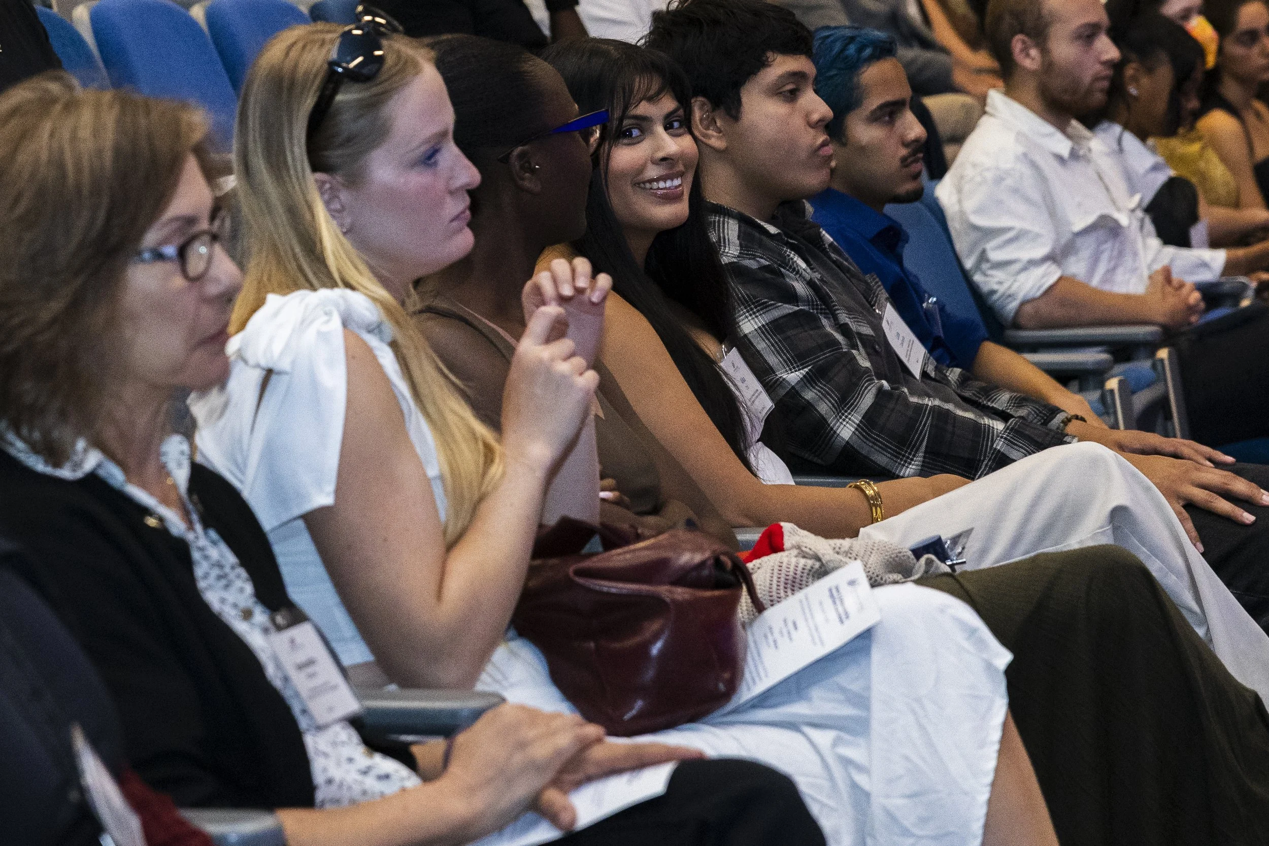  Santa Monica College student Aisla Ortiz smiles during  the college’s scholarship and donor recognition event inside the Student Services Center in Santa Monica, Calif., on Friday, June 12, 2026. (Kayjel J. Mairena | The Corsair)  