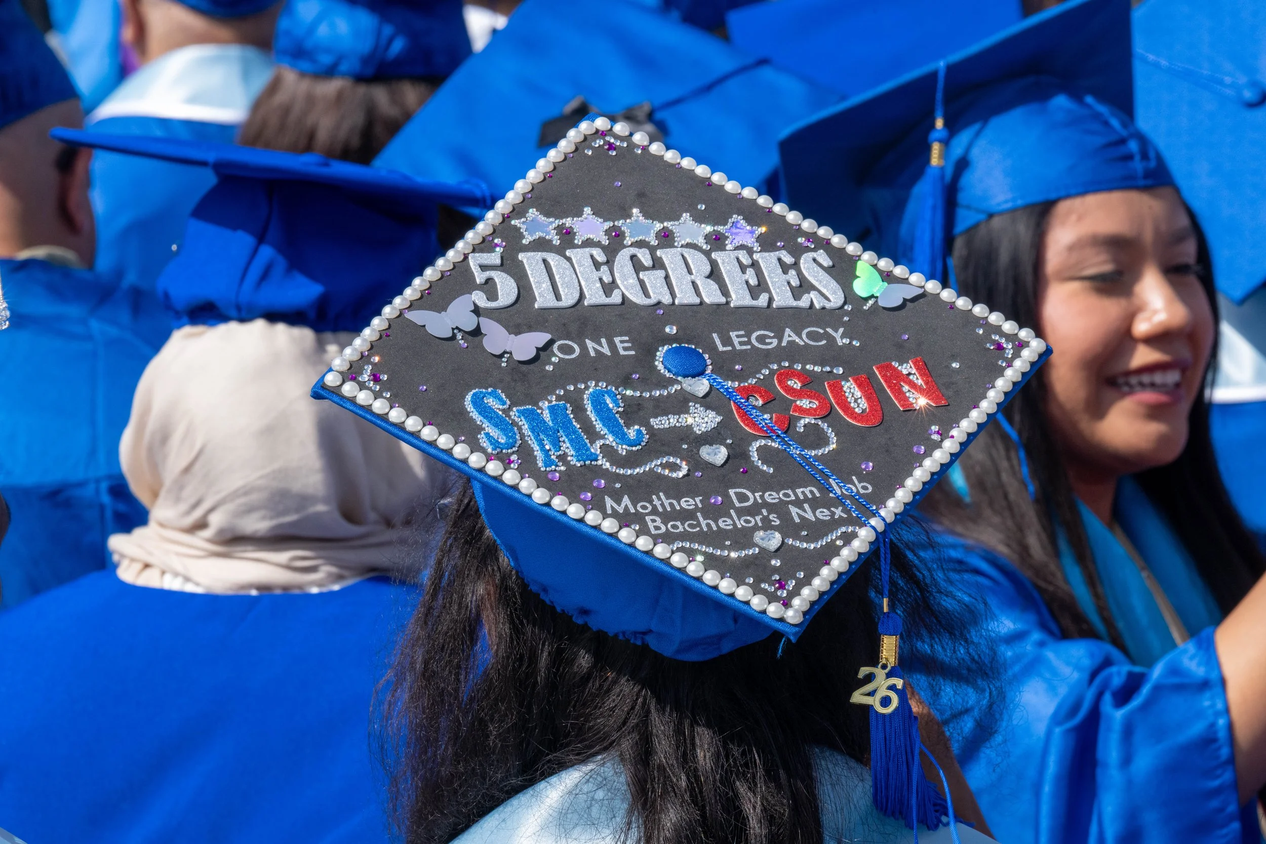  Decorated cap at the Santa Monica College (SMC) 2026 Graduation Ceremony  at the Corsair Stadium, Santa Monica, Calif., on Tuesday, June 16, 2026. (Tom Rosholt | The Corsair) 