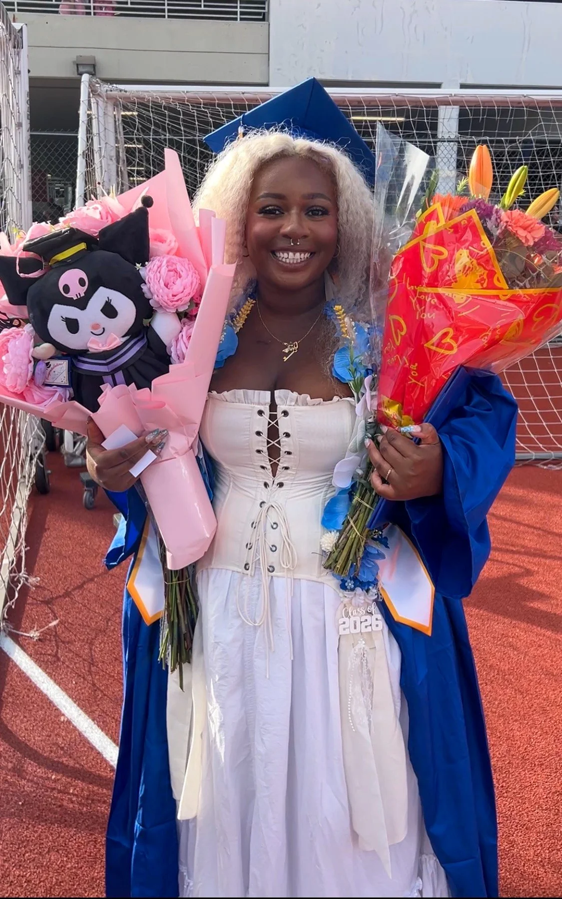  Santa Monica College (SMC) 2026 Graduation Ceremony graduate Serayah Pearson poses after the ceremony at Corsair Stadium in Santa Monica, Calif., on Tuesday, June 16, 2026. (Lisa Williams | The Corsair) 