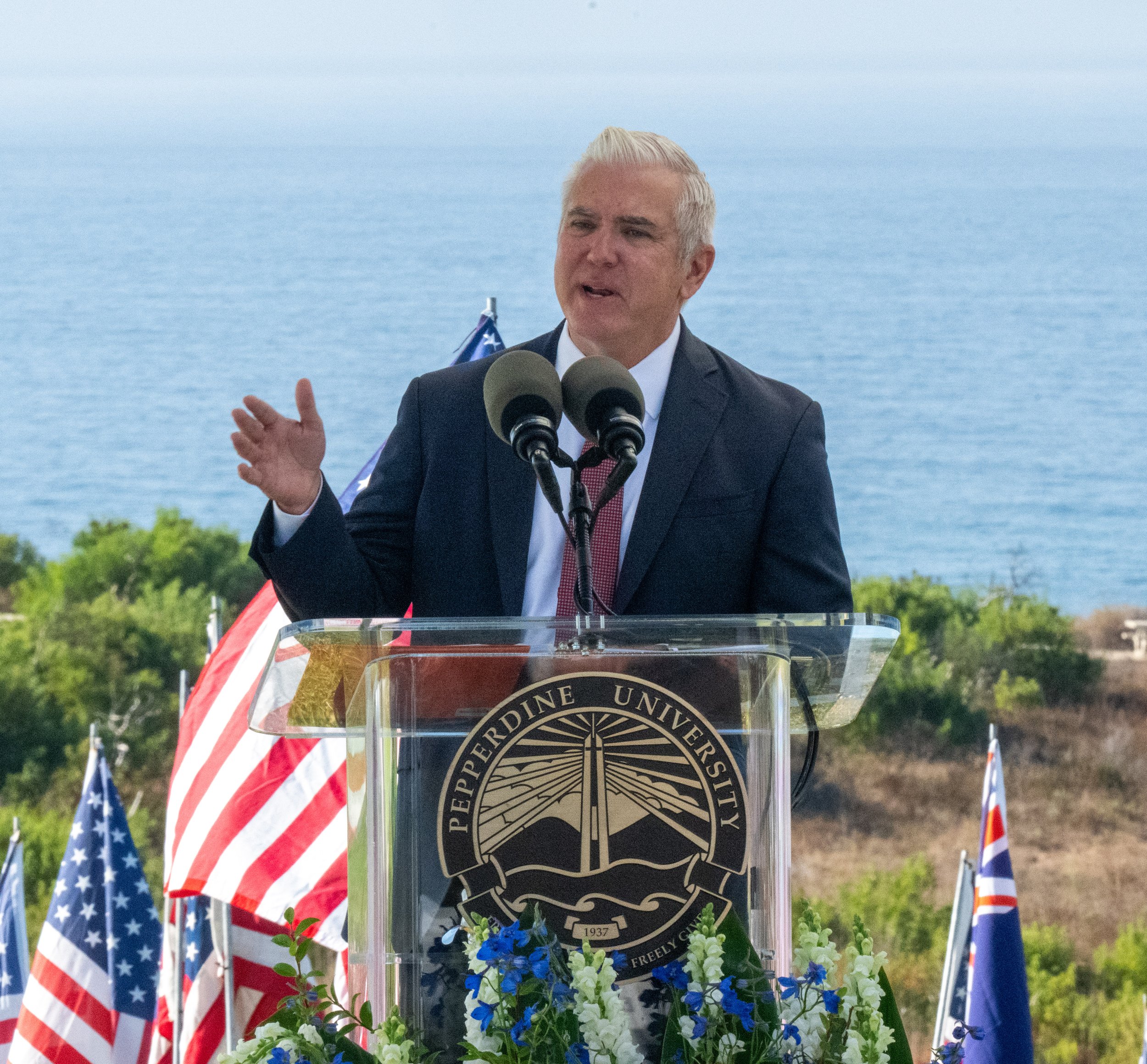  Pepperdine University Executive Vice President Phil Philips Presiding during the 9/11 Rememberance Ceremony at Alumni Park on Friday, September 11, 2026, Malibu, Calif.  (Tom Rosholt | The Corsair) 
