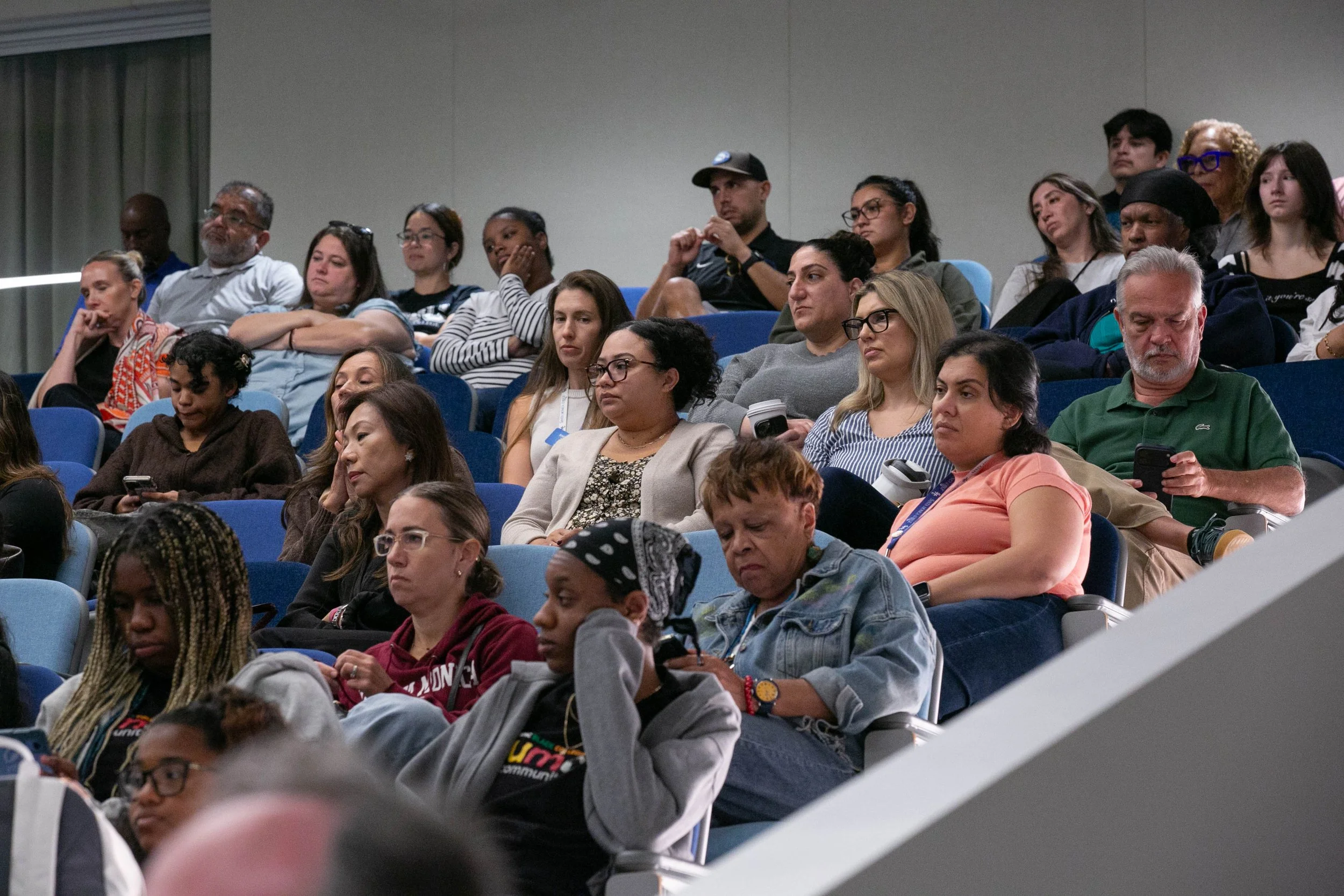  Santa Monica College (SMC) faculty and students listening to Superintendent/President finalist Dr. Candace Jones (CQ) answering questions during the Superintendent/President Finalist Forum on Tuesday, Sept 22, 2026 at Orientation Hall, Santa Monica 