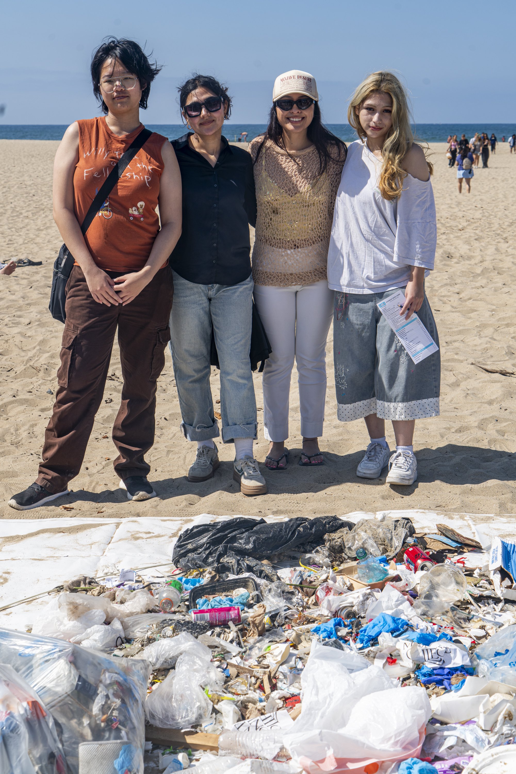  (L-R) DmitryTedjosukmono Santa Monica College students & (SMC) Alpha Gamma Sigma (AGS) member (L-R) DmitryTedjosukmono, Behesta Merzaie, Ashley Avila & Breanna Velasco participate in this year coastal cleanup at the annual coastal cleanup in Santa M