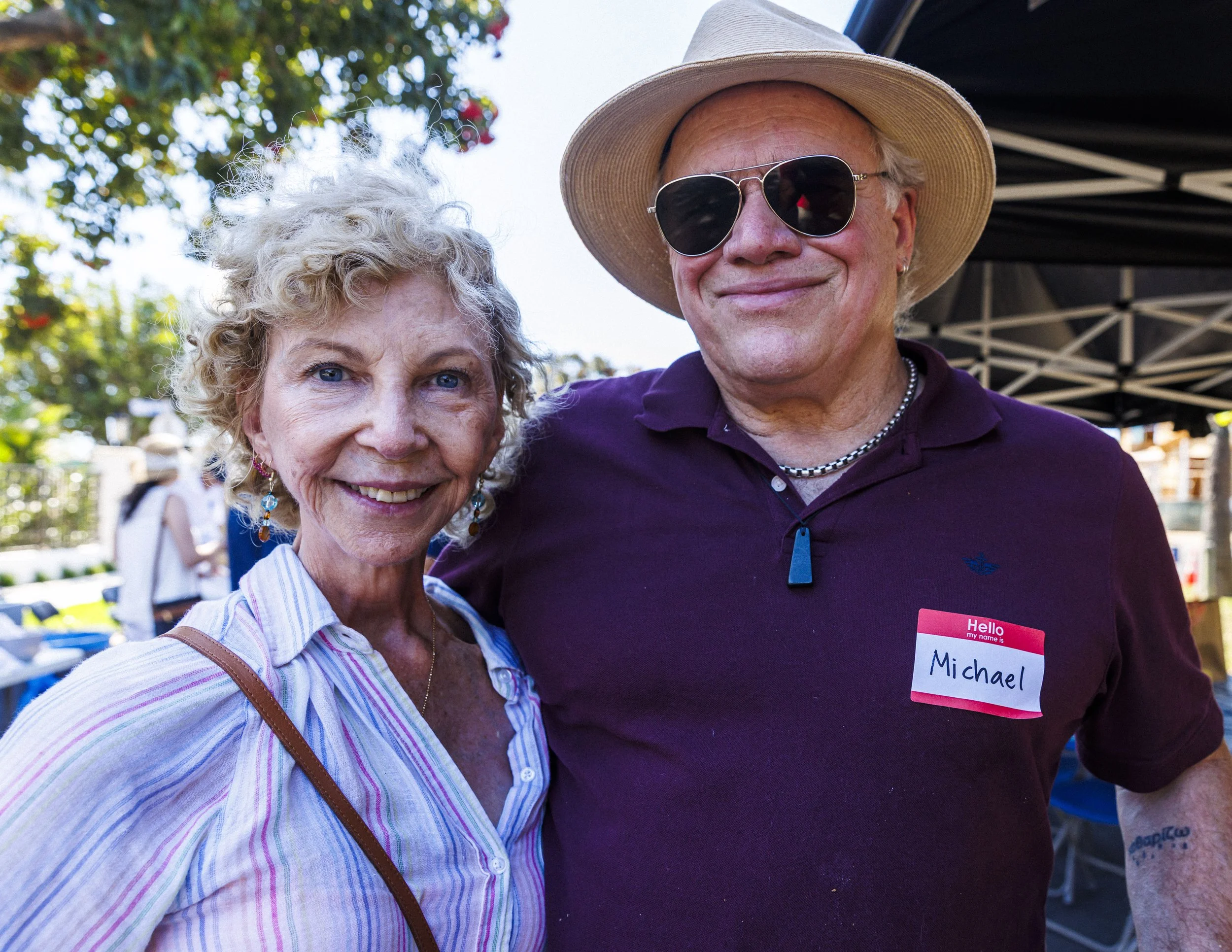  Santa Monica College (SMC) Continuing Education professor Heather Lyle (Left) and her husband Michael Lyle (Right) pose for a photograph during the 2nd Annual Longest Table Potluck Picnic on Sunday, Oct. 4th, 2026, at Pampas Ricas Blvd in Pacific Pa