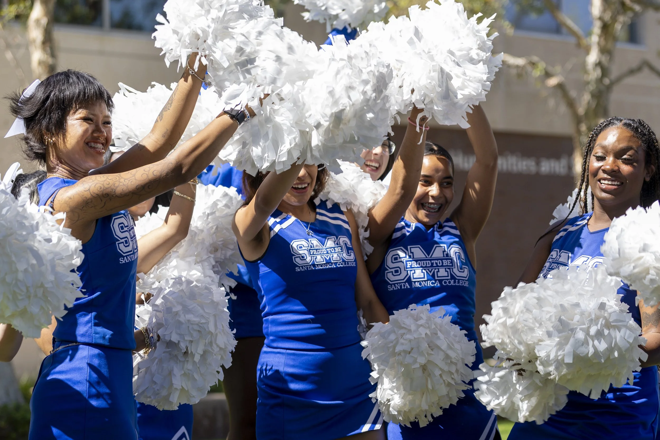  Santa Monica College (SMC) Cheer Club members cheer during Club Awareness Day on the SMC Main Campus Quad on Tuesday, Sept. 29th, 2026, in Santa Monica, Calif. The Cheer Club meets Tuesdays and Thursdays from 11:15 am to 12:45 pm in the Cheer Room a