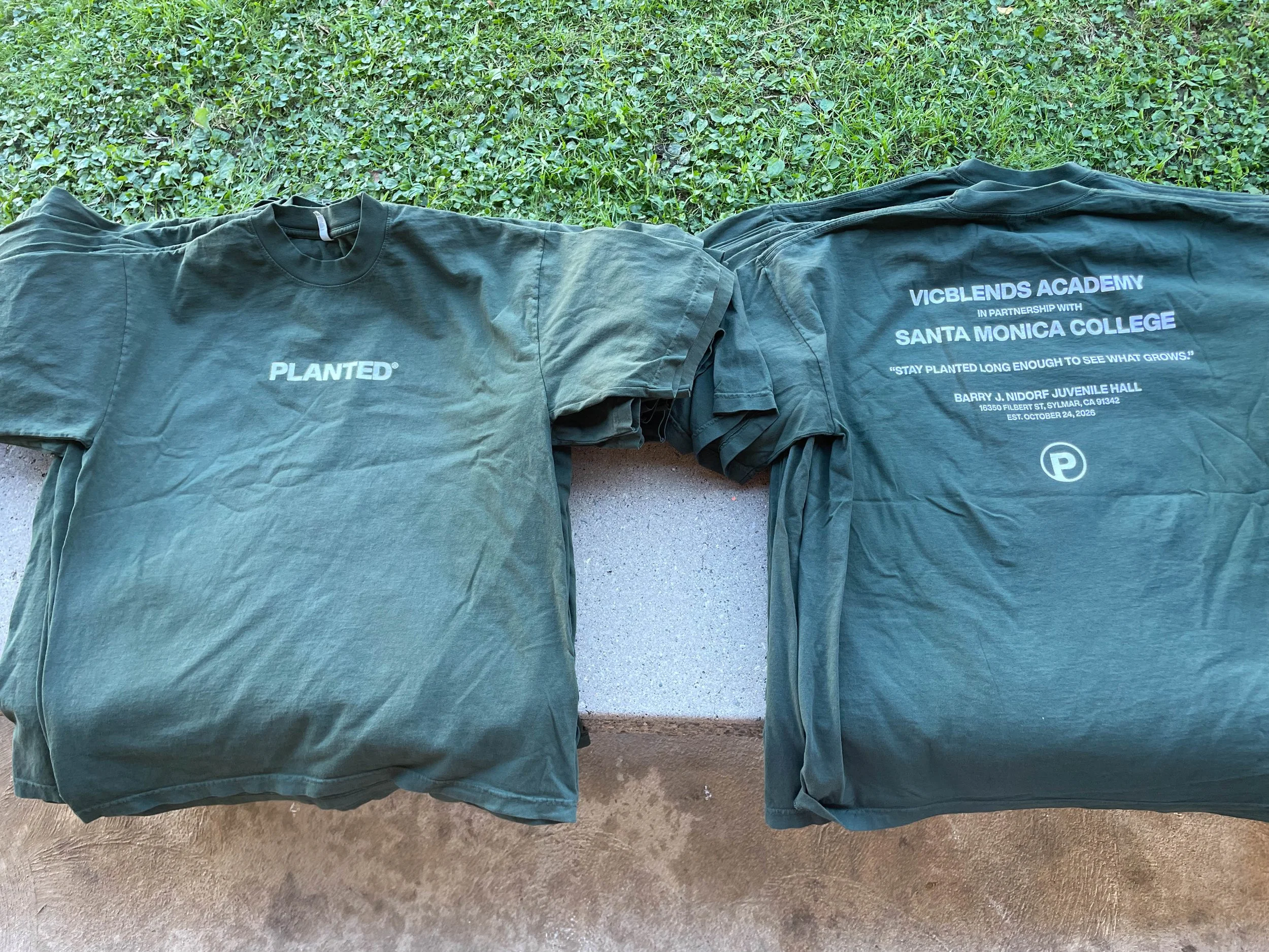  SMC Barbering Program at the Barry J. Nidorf Juvenile Hall 16350 Filbert Street, Sylmar, Calif., on Oct. 24, 2026. Shirts with Logo Planted refers to  Vic Blends personal philosophy turning ordinary life into extraordinary purpose which is part of t