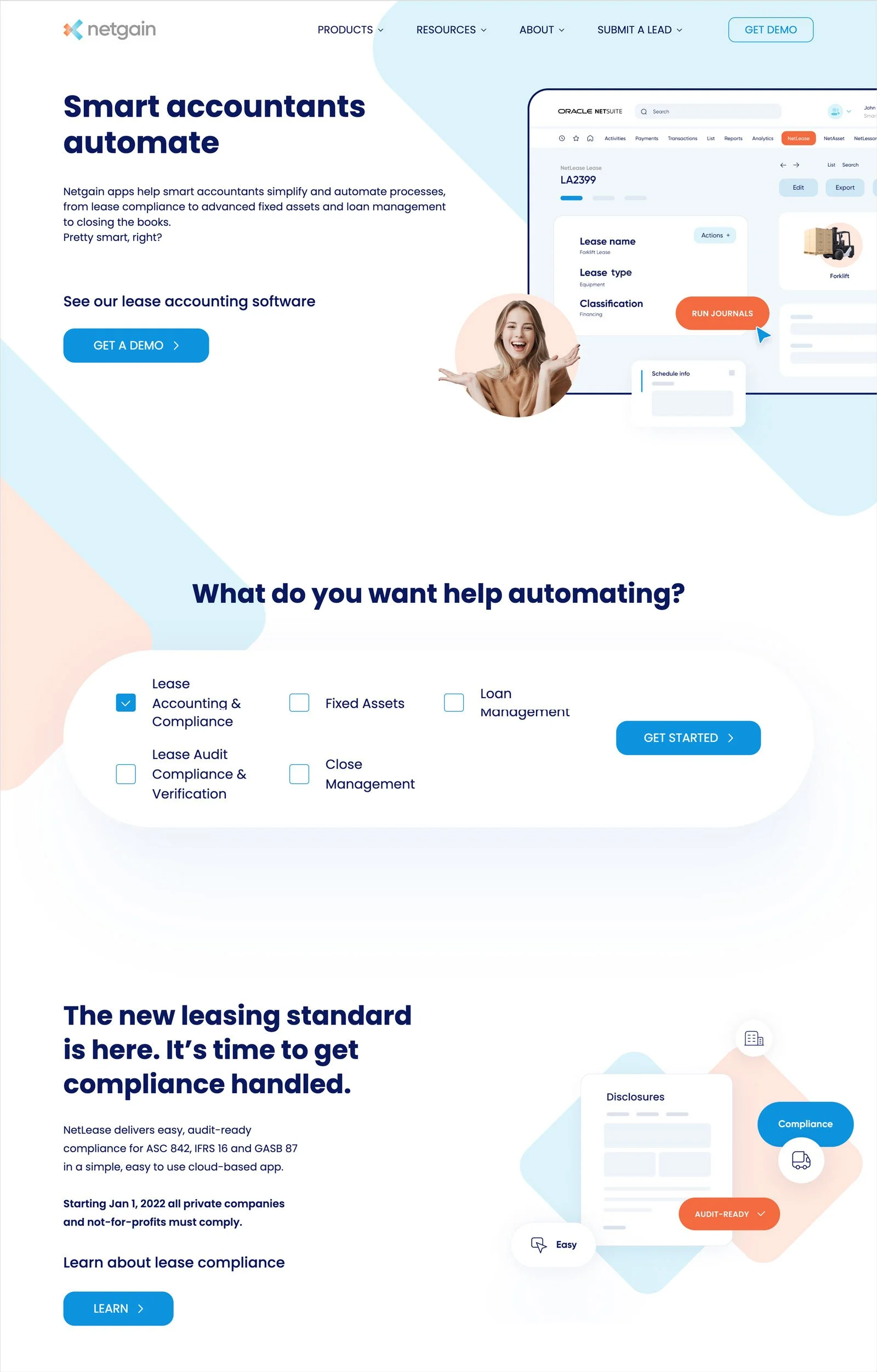 A Cropped View of the Netgain Website Home Page