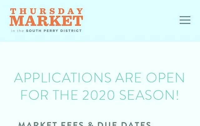 Tap tap. Is this thing on? It&rsquo;s about that time again! Applications for our 2020 season are LIVE. Link in profile.

And!

Our annual meeting is scheduled. If you have an interest in the business of the market, feel called to offer your professi