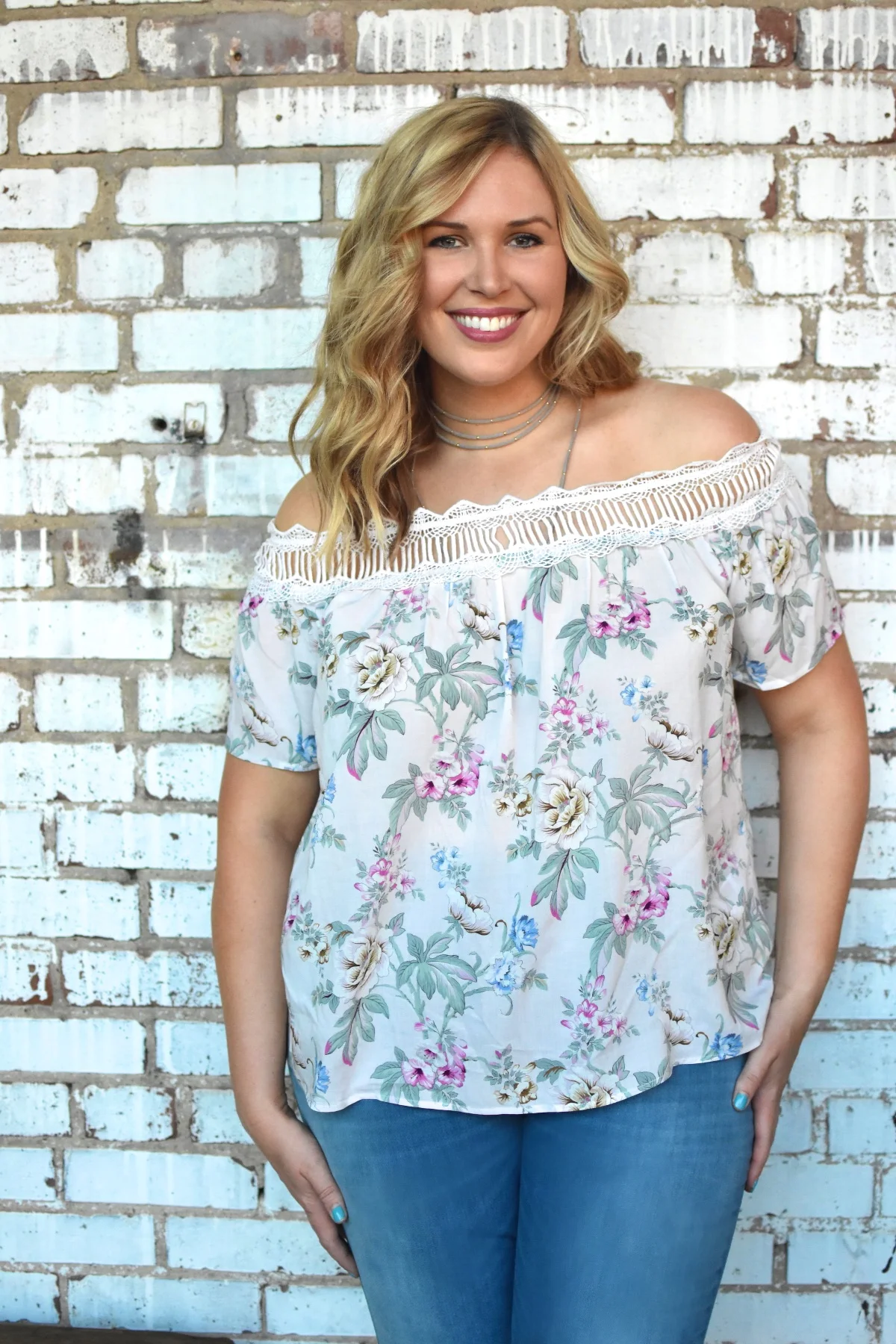lace bardot top plus size