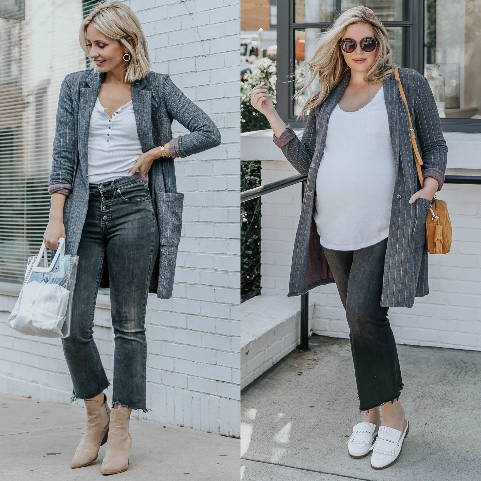 STYLE HAS NO SIZE // cropped bootcut denim + blazer + tee