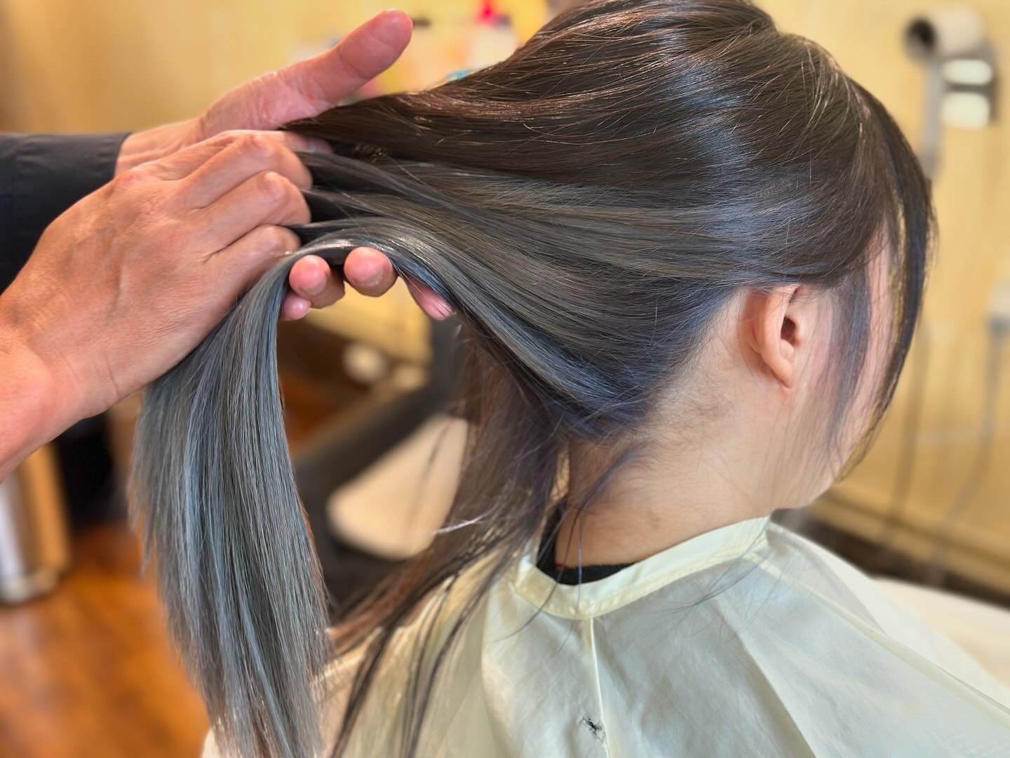Triple Process Color (Inner) 
Stylist: Jack 

This appointment took about 6 hours to do! Bleaching twice and then deposit color on top. Inner coloring is a nice way to accessorize and add a hint of color to your face :) 

We offer: cuts, perms (cold,