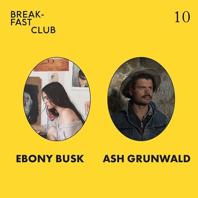BREAKFAST CLUB 10 is next Friday 19 June 🌈 We can&rsquo;t wait to listen to our two speakers @ebonybusk_art and @ashgrunwald share their stories. This may be our last online brekky club, so if you want to tune in from beyond Byron, now is your chanc