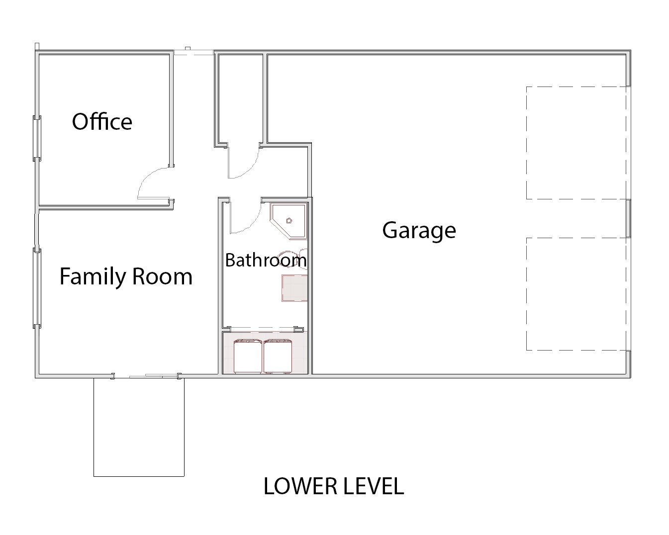 Moss + Modern lower level floor plan