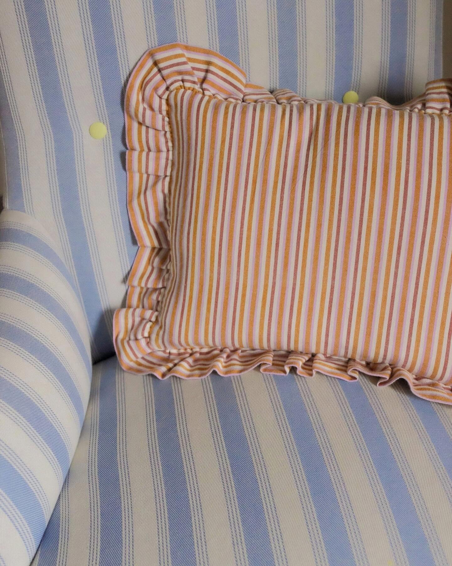 A pillow in candy colored stripes. A little fun handmade touch for your home 🍰❤️ 

These pillows are handwoven in the mountains of Chiapas by Artisans who&lsquo;ve been preserving this craft for generations! You can feel it immediately &amp; it brin
