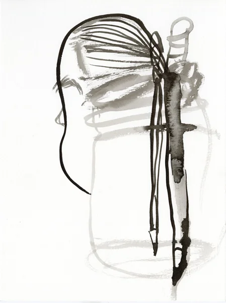 Ink on paper 12” x 9” 2018