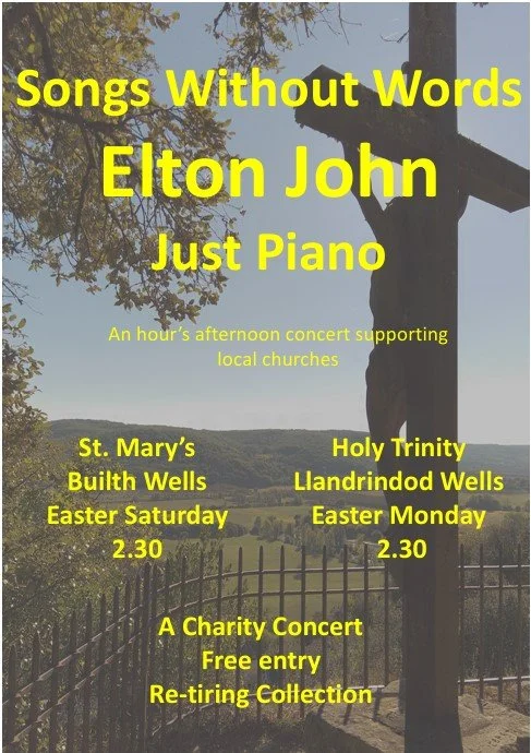 Elton John Music on Easter Saturday 19th April Concert St Mary's Builth Wells
