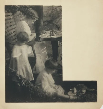 The Artist's Daughter, Hermine, and her Children at Tea , 1910