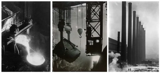 Otis Steel Co. , 1930 / 200 Ton Ladle at Work , 1929 / Otis Steel Smoke Stacks , 1928