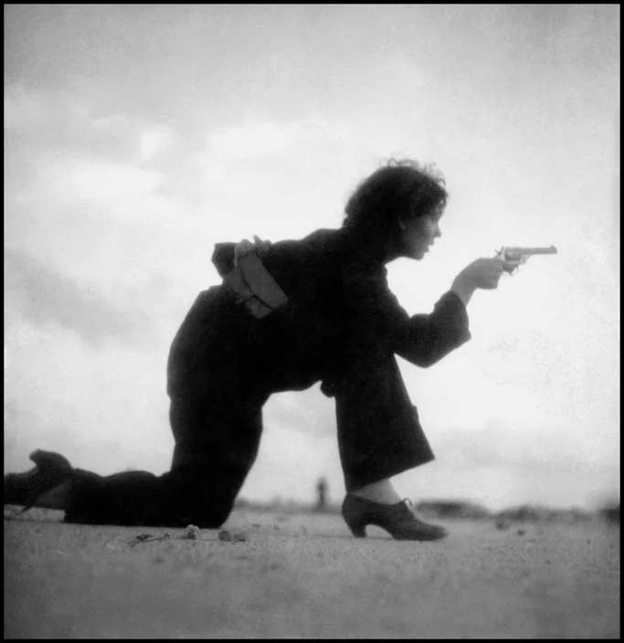 Republican militiawoman training on the beach, outside Barcelona, August 1936