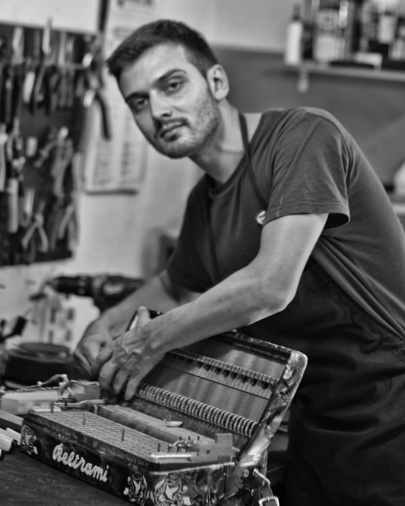 mattia ducoli, accordian tuner and restorer, esine