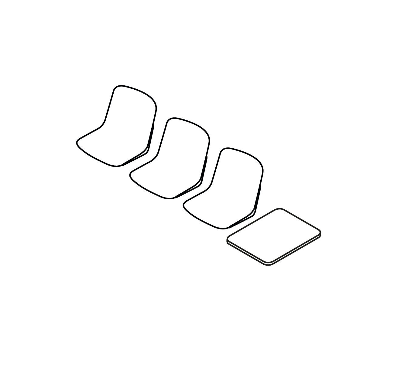  3 places, 1 tablette, 237 cm Pied V : +27 cm Pied FIL : +25 cm 