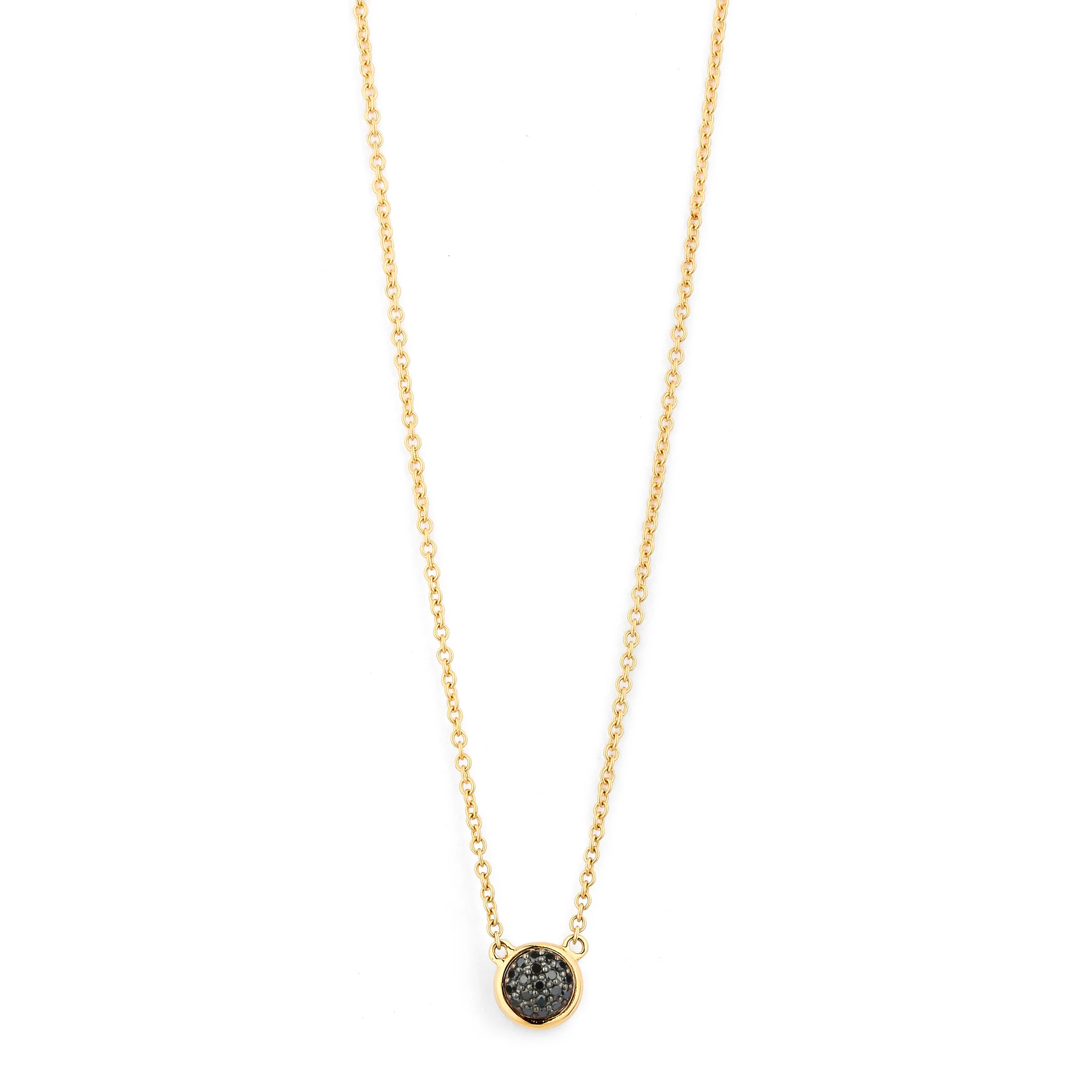 Syna 18 karat yellow gold reversible necklace with black and champagne diamonds