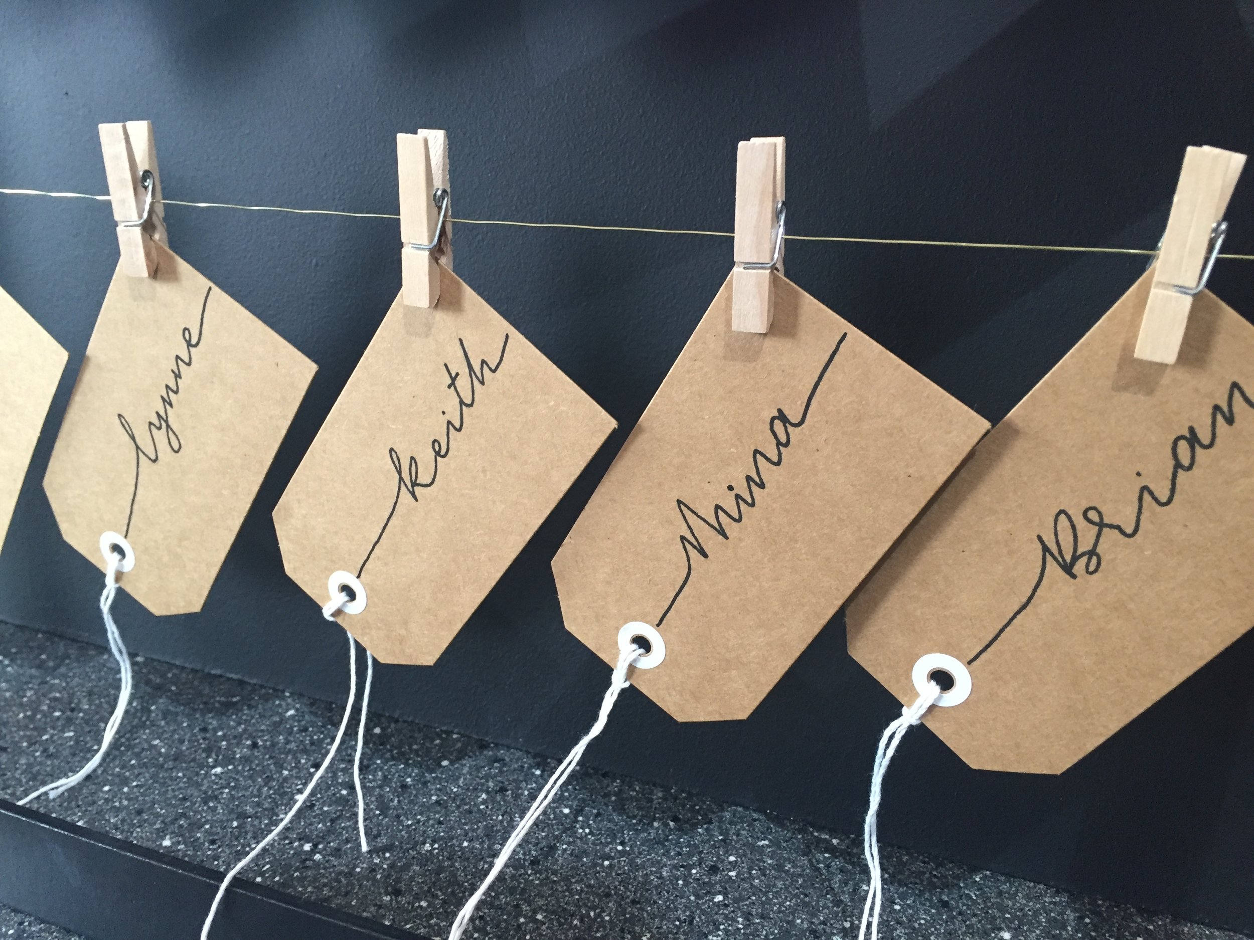Placecards with monoline text