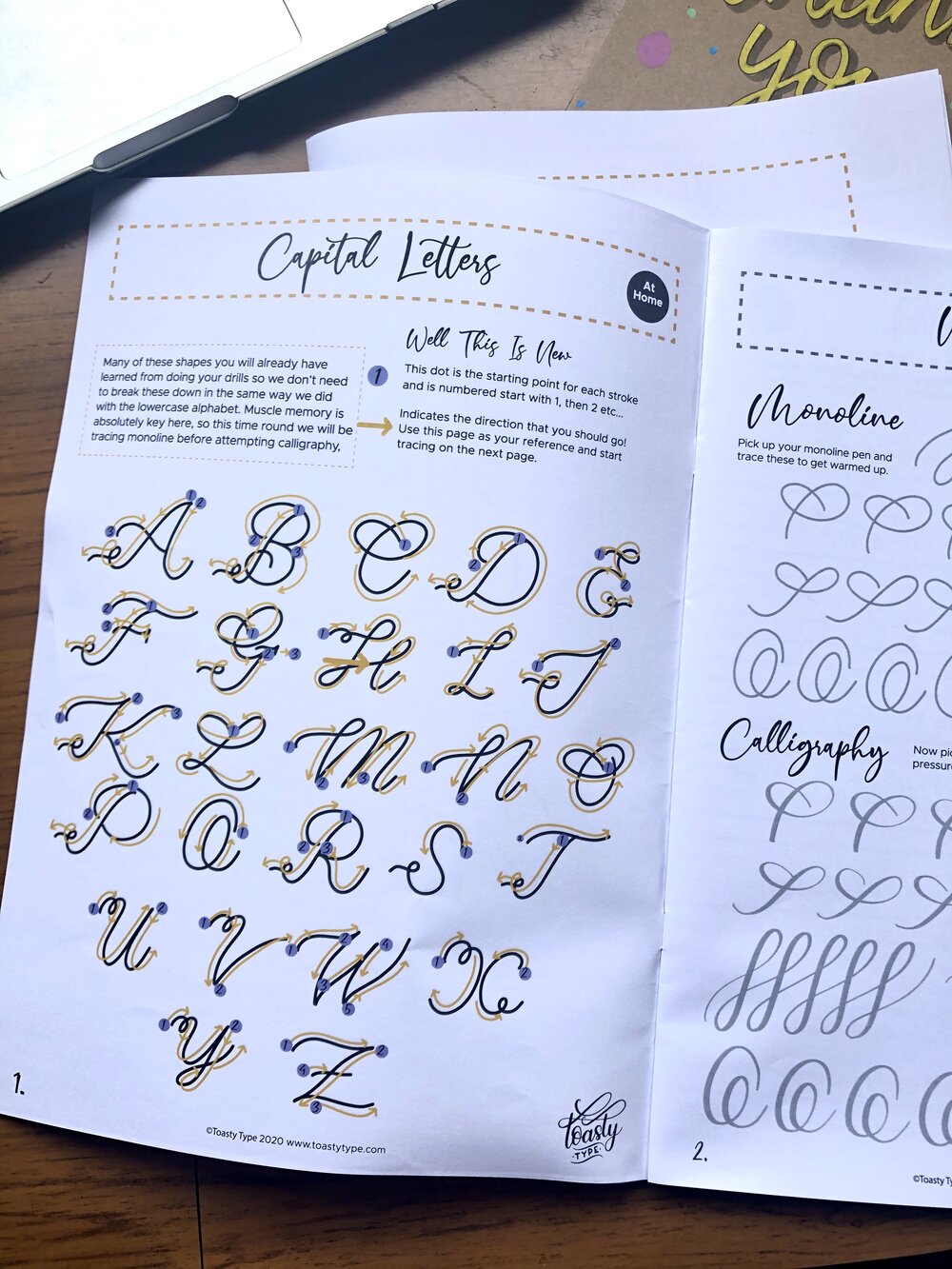 Coffee-Themed Intermediate Calligraphy Practice Workbook — Hoopla! Letters