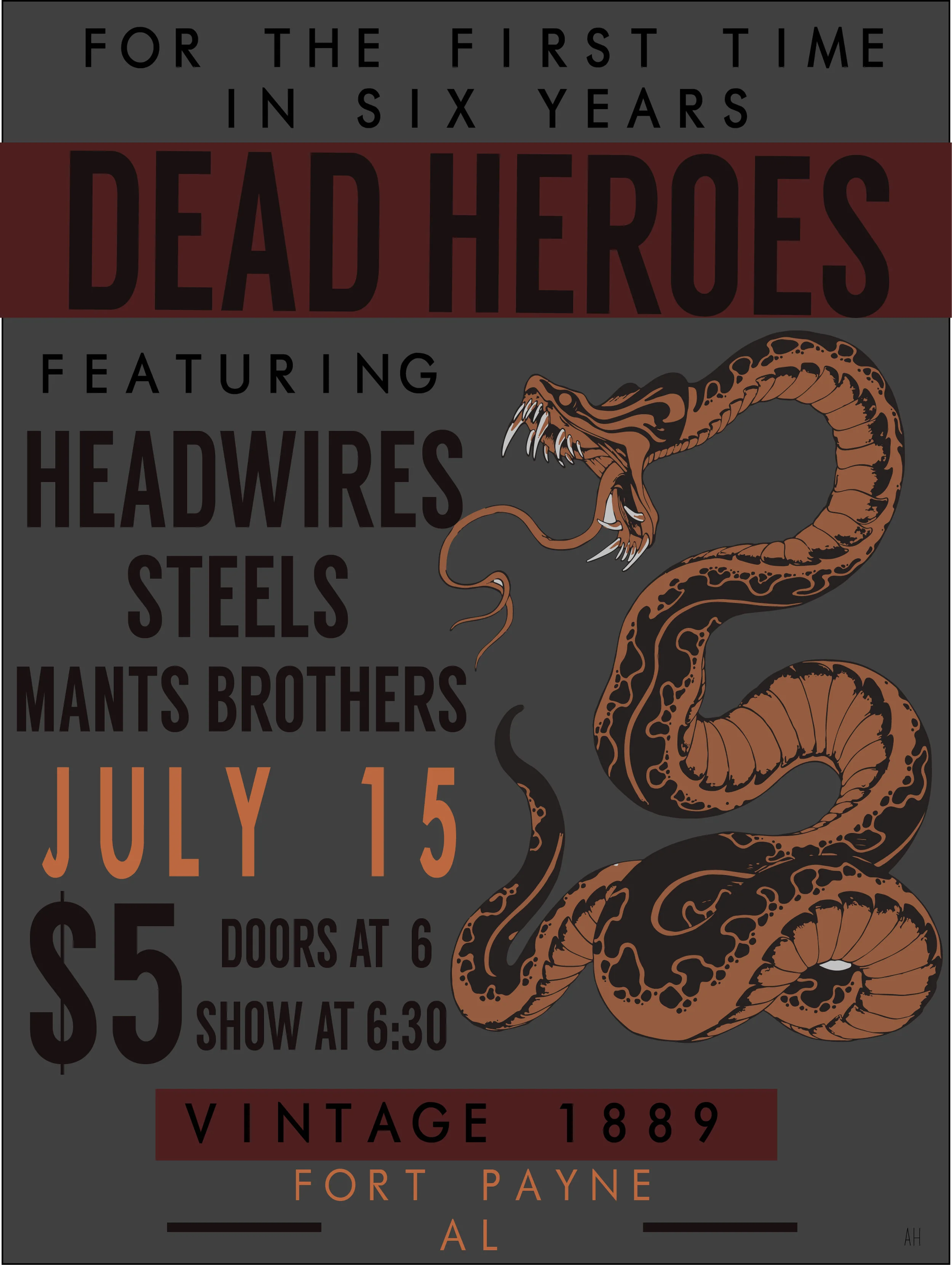 DEAD HEROES SHOW FLYER