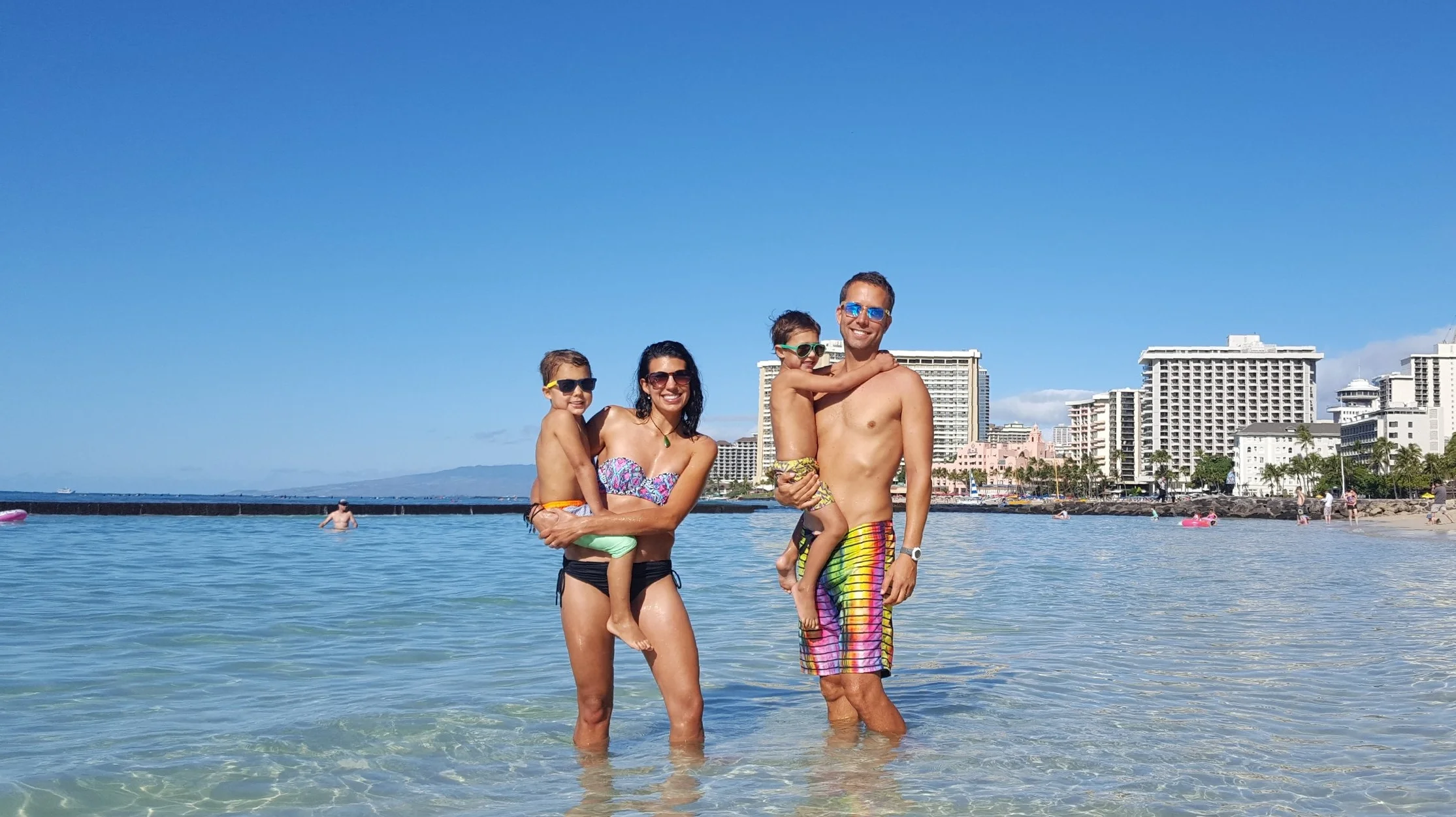 Waikiki Beach - Reid, Lindsay, Bennett, and Chip
