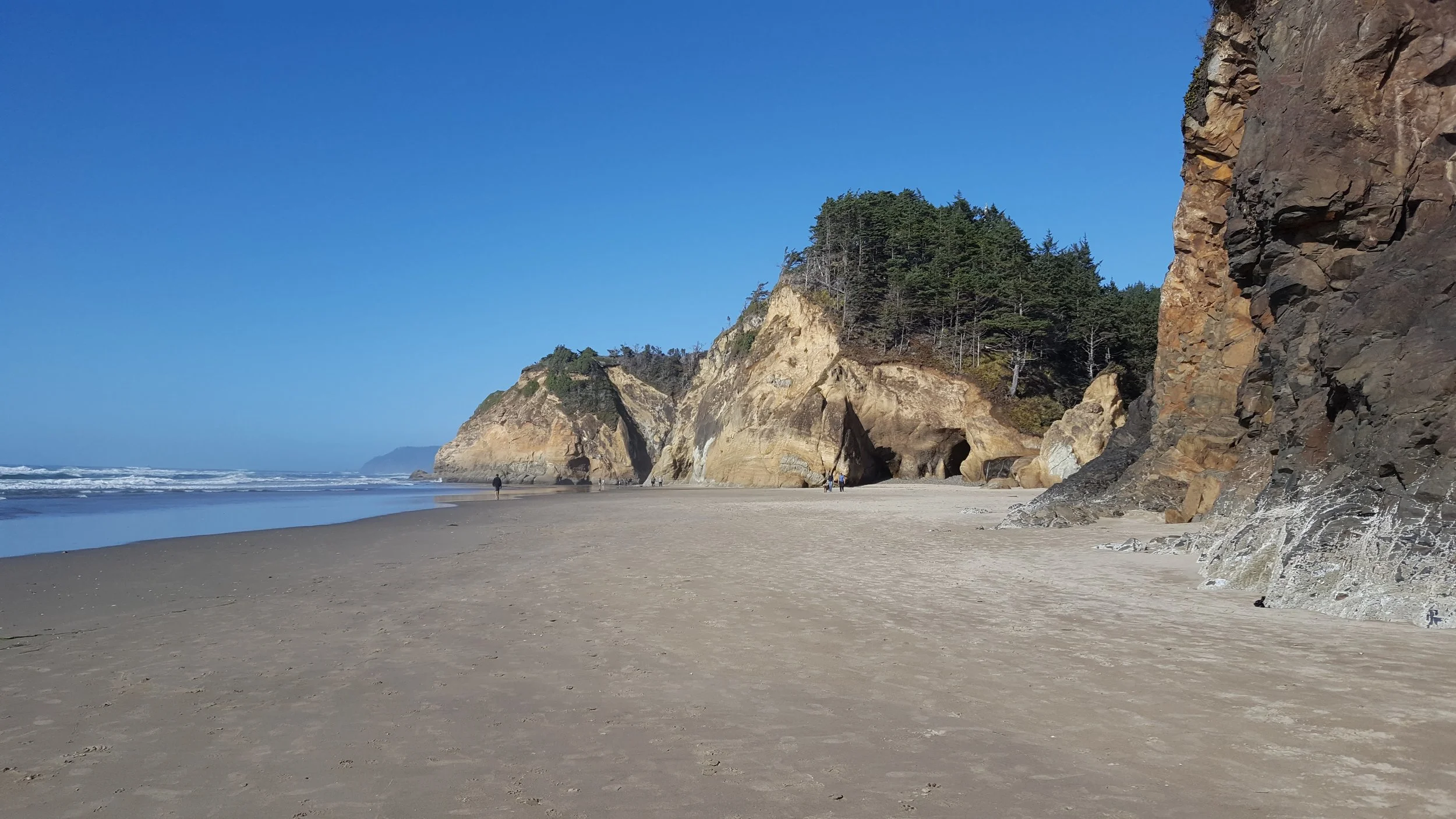 You can see some of the caves in the distance.