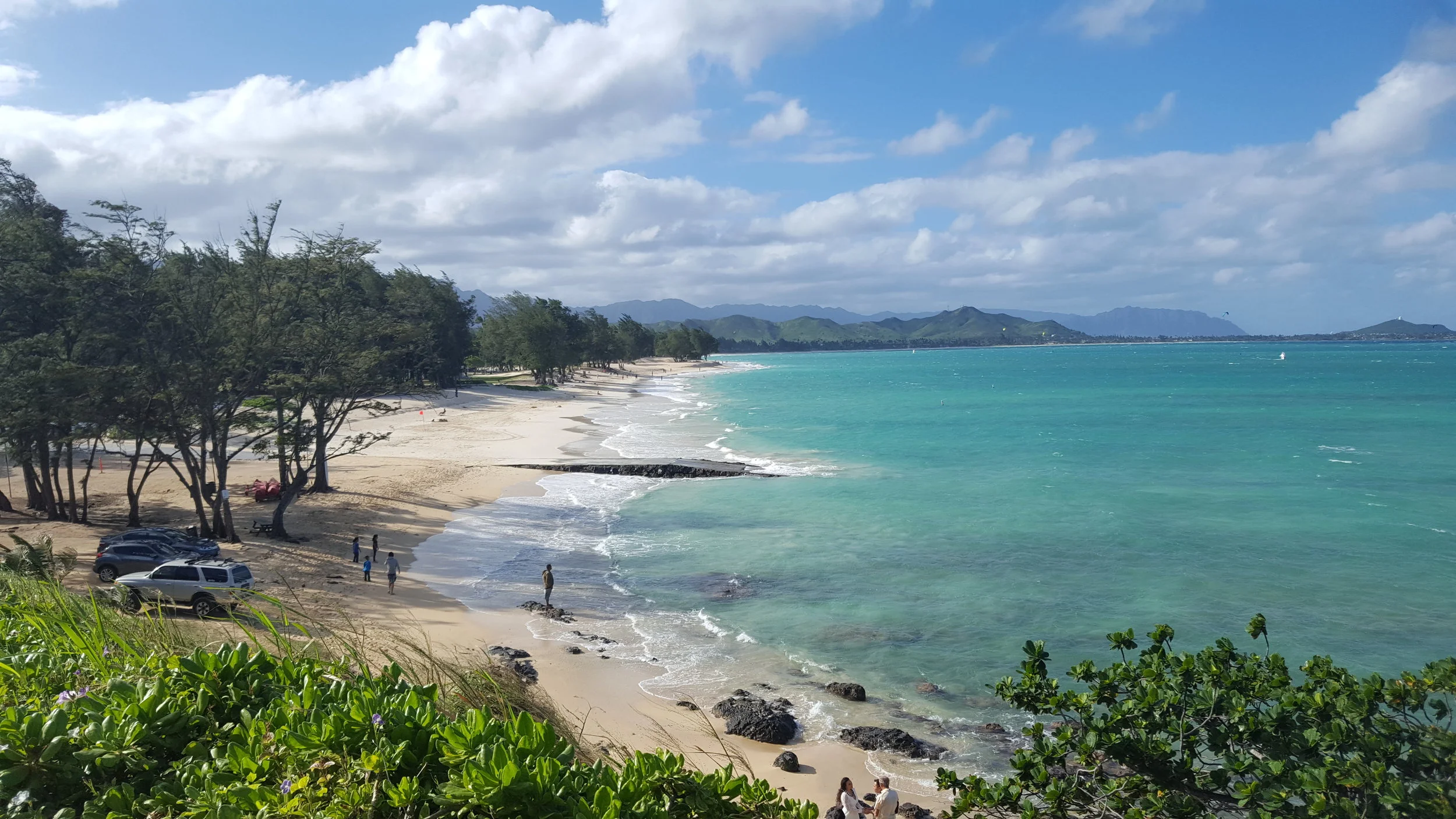 Kailua Beach Park - a favorite stretch of sand and sea. Look at that water!