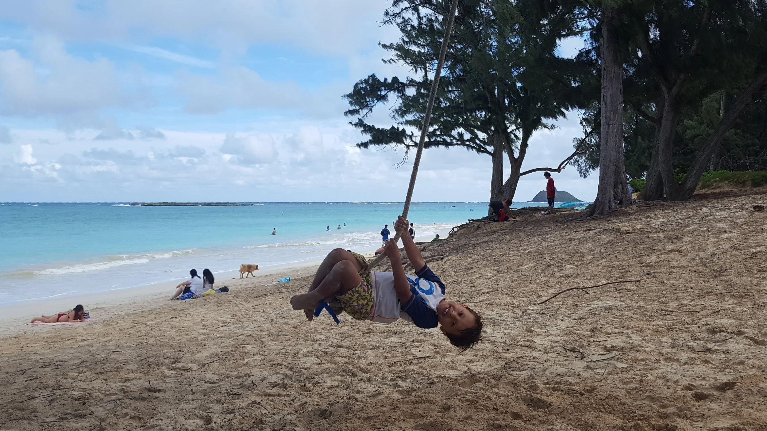 Swinging on a rope swing during our final hours in Hawaii!