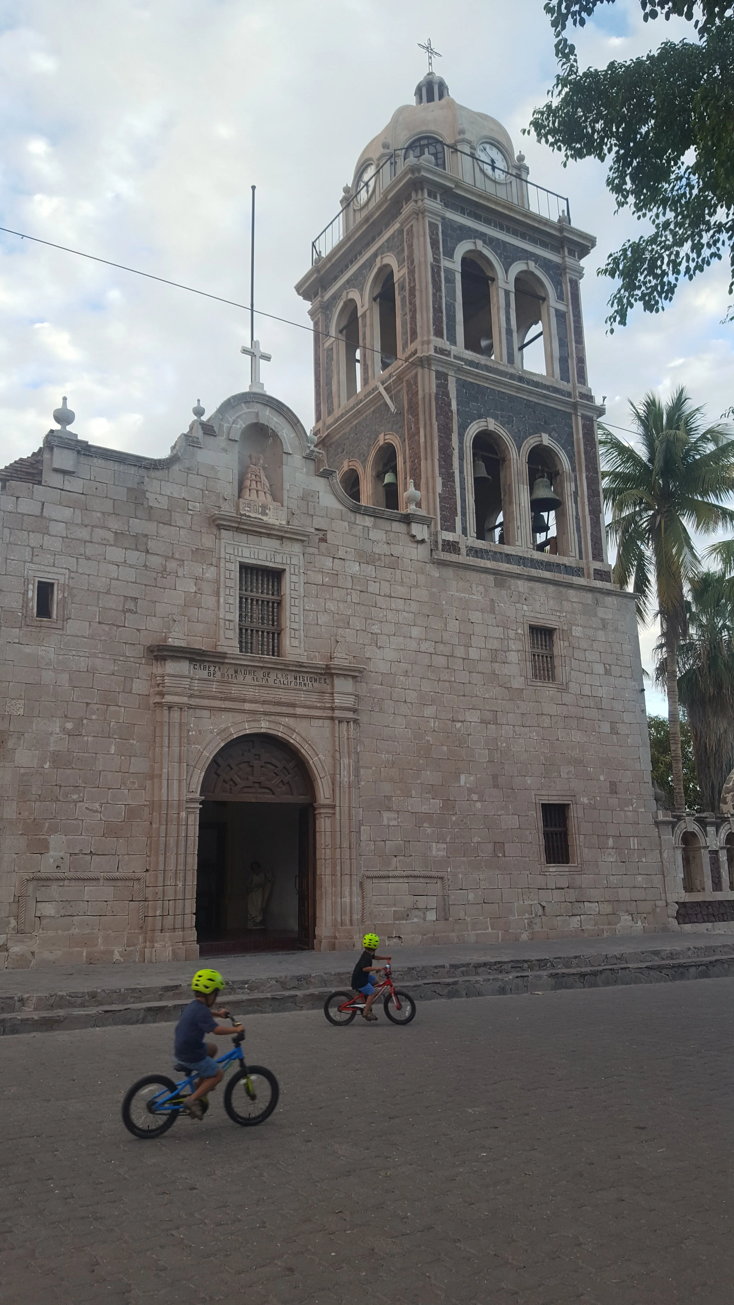Biking past Misión de Nuestra Señora de Loreto Conchó
