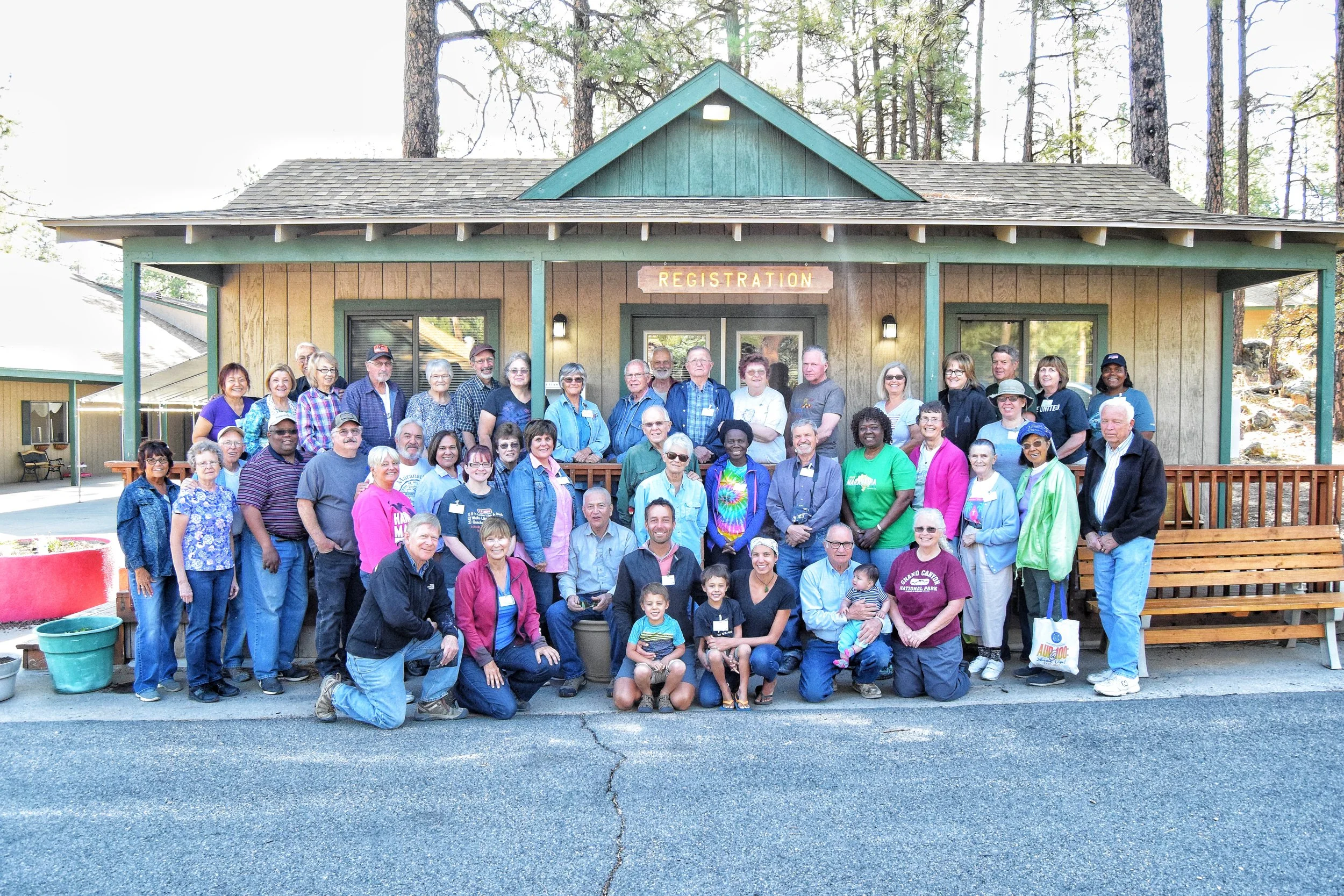 Our dedicated, hardworking, and extremely good looking volunteer group at Camp Yavapines in Prescott, AZ.