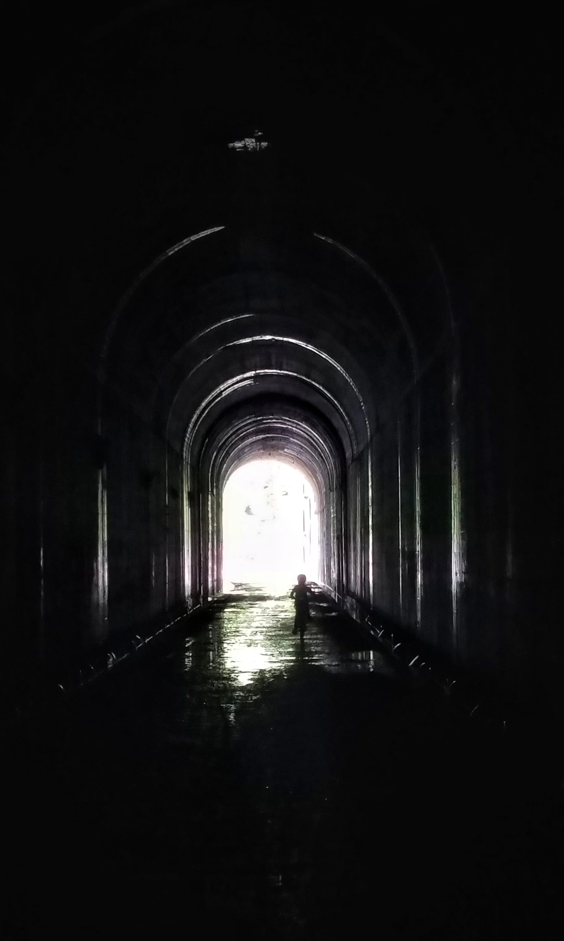 Bennett about to emerge from one of the tunnels