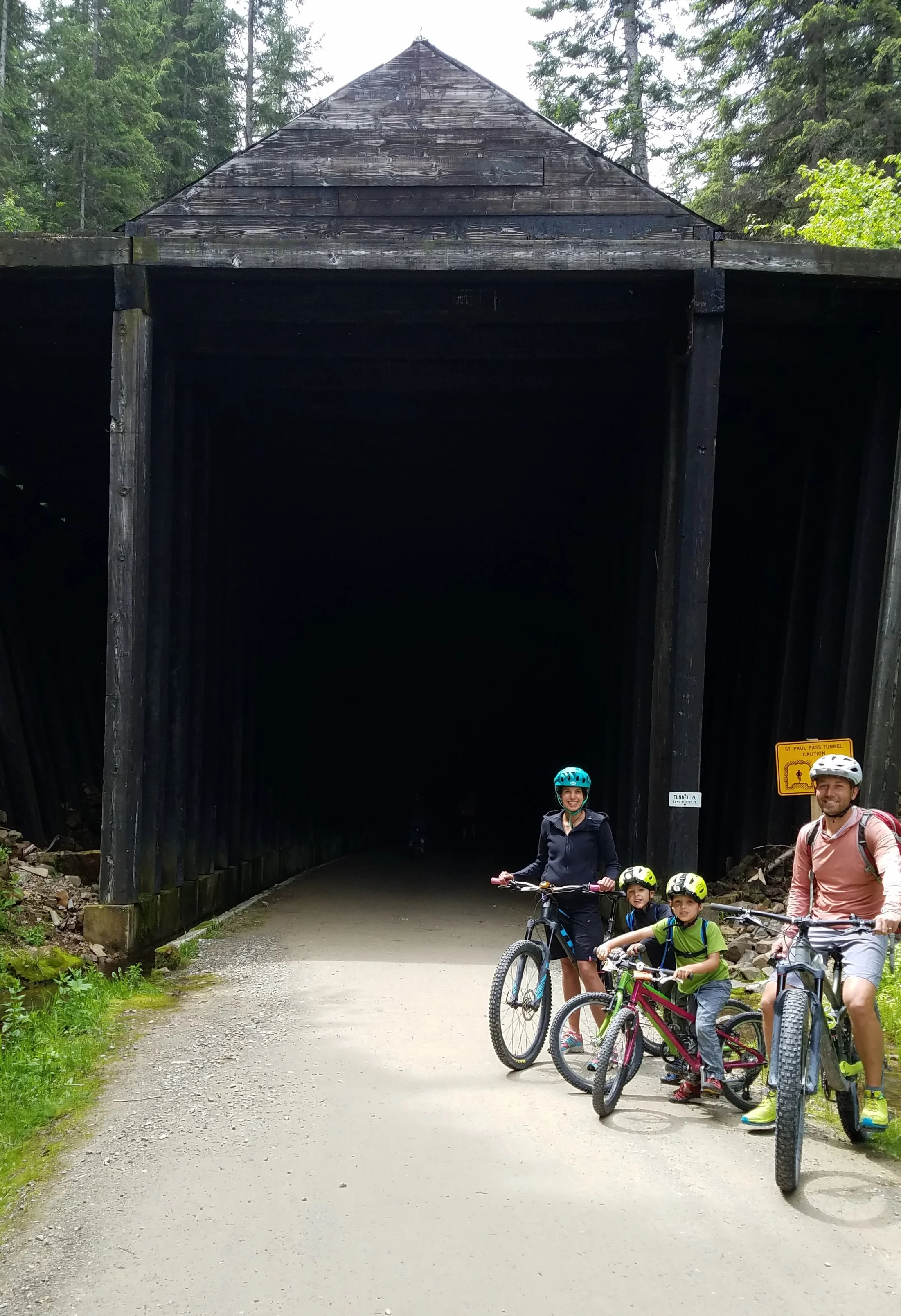 The start of the “Route of the Hiawatha” - about to head into the 1.66 mile long St Paul Pass Tunnel