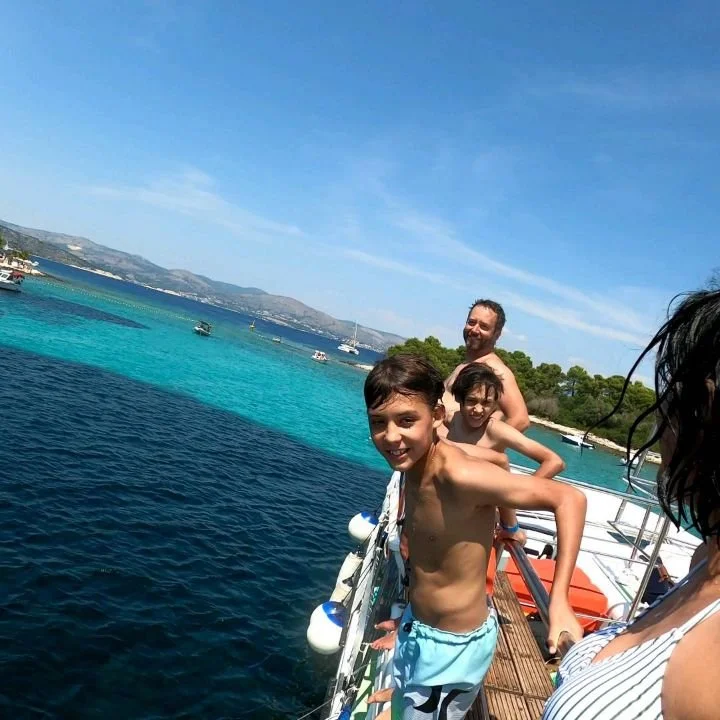 In just four days we climbed a 1,700-year-old Roman palace, e-foiled at sunset, launched ourselves off a boat into the Adriatic, Googled who owned the mega yachts (turns out...not us 😂), slid down inflatable boat slides, swam in the bluest of blues,