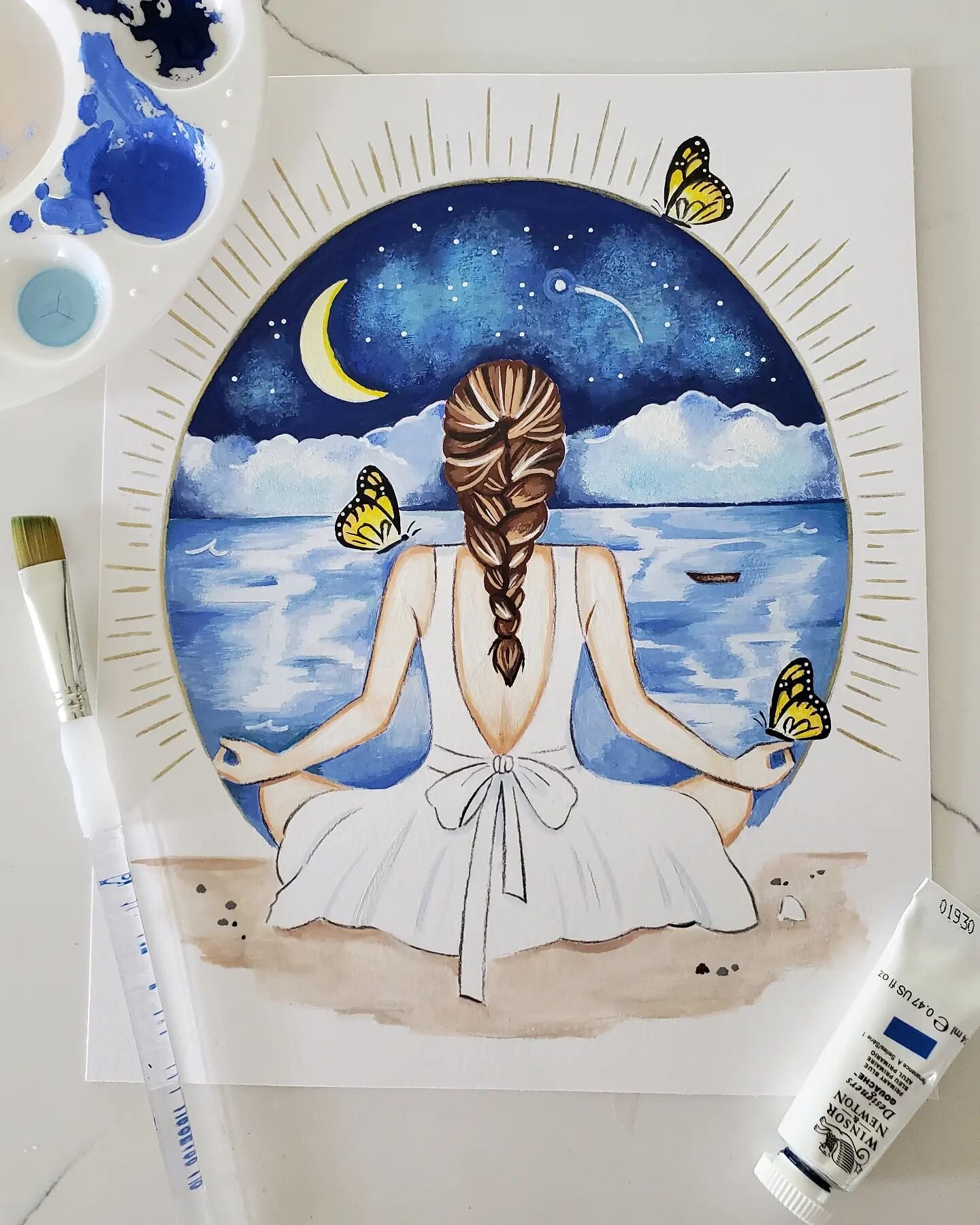 &quot;She was kind of like the ocean; wild and untameable, yet strangely calming to watch'&quot; 🌊💕

8&quot;X10&quot; original mixed media painting on heavyweight paper

#originalpainting #intuitivepainter #oceanchild #moonchild🌙 #poemsofig #charl