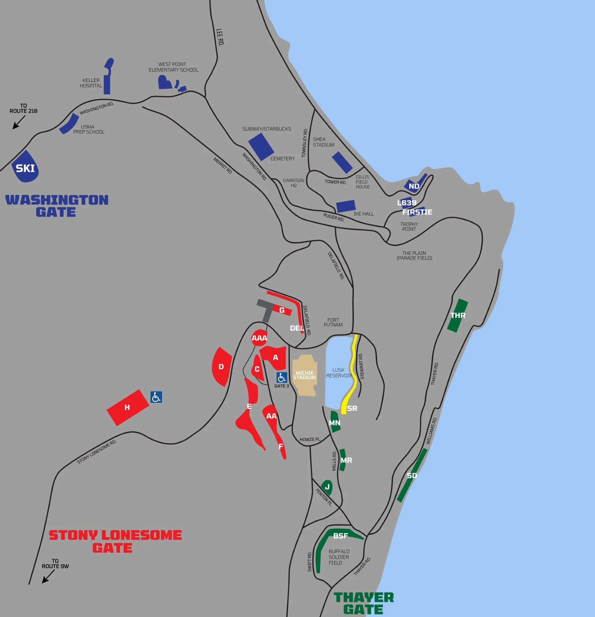 2026 Army Football Parking Map