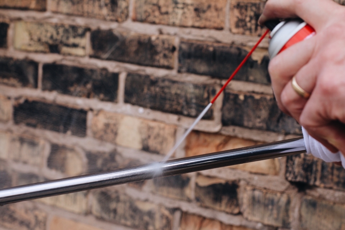 Spraying Brake Parts Cleaner is an effective choice especially with small parts or hard to reach areas.